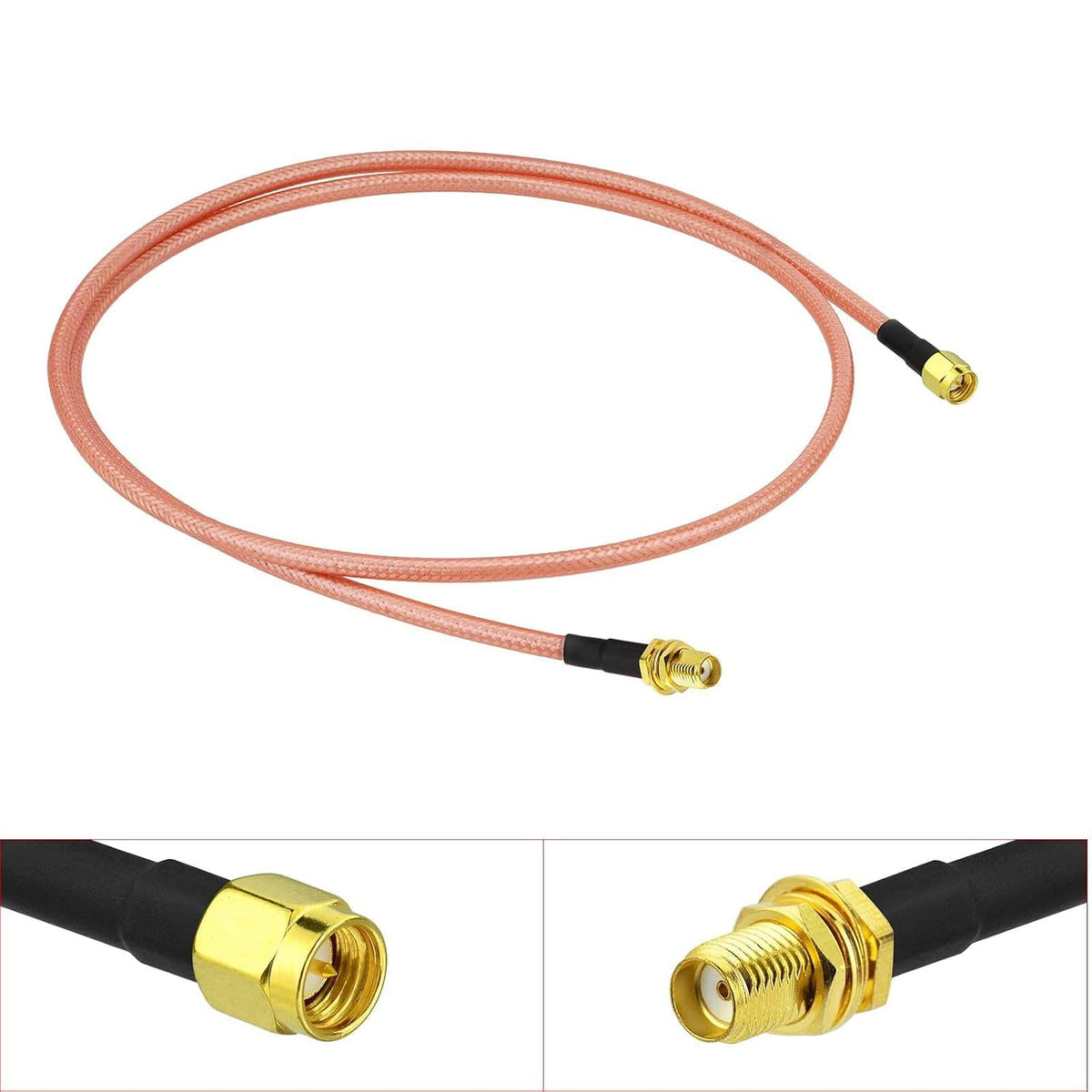 BINGFU SMA Kabel SMA Buchse auf Stecker RG400 Verlustarmes Kabel 1m
