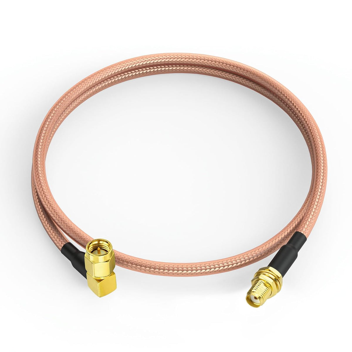 BINGFU SMA Buchse Einbaubuchse auf SMA Stecker Winkel RG400 Kabel 60cm