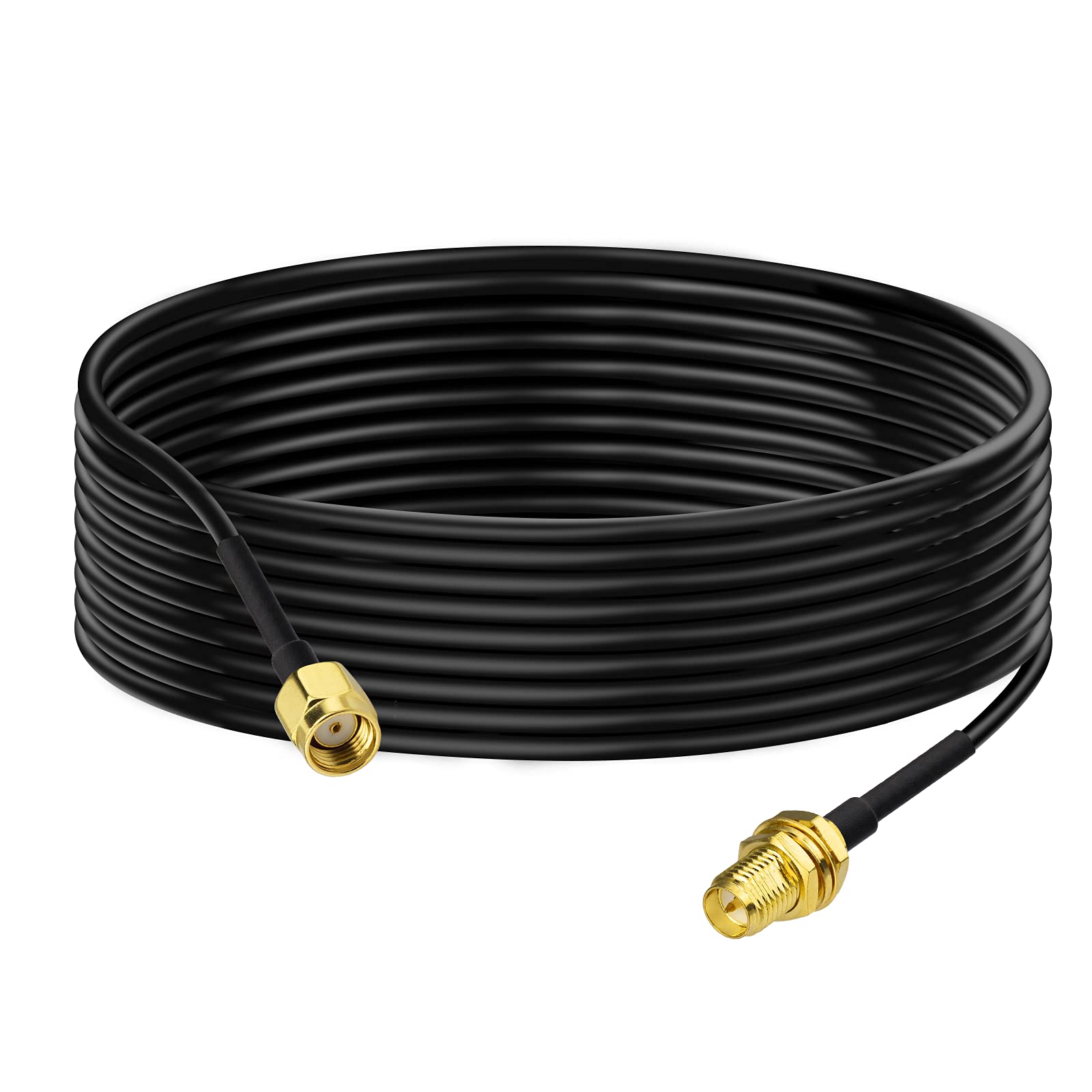 WLAN-Antennen Verlängerungskabel RP-SMA-Stecker auf RP-SMA-Buchse RG174-Koaxialkabel für WLAN-Router, Sicherheitskamera, kabelloser Mini-PCI-Express-PCIE-Netzwerkkartenadapter, 10m
