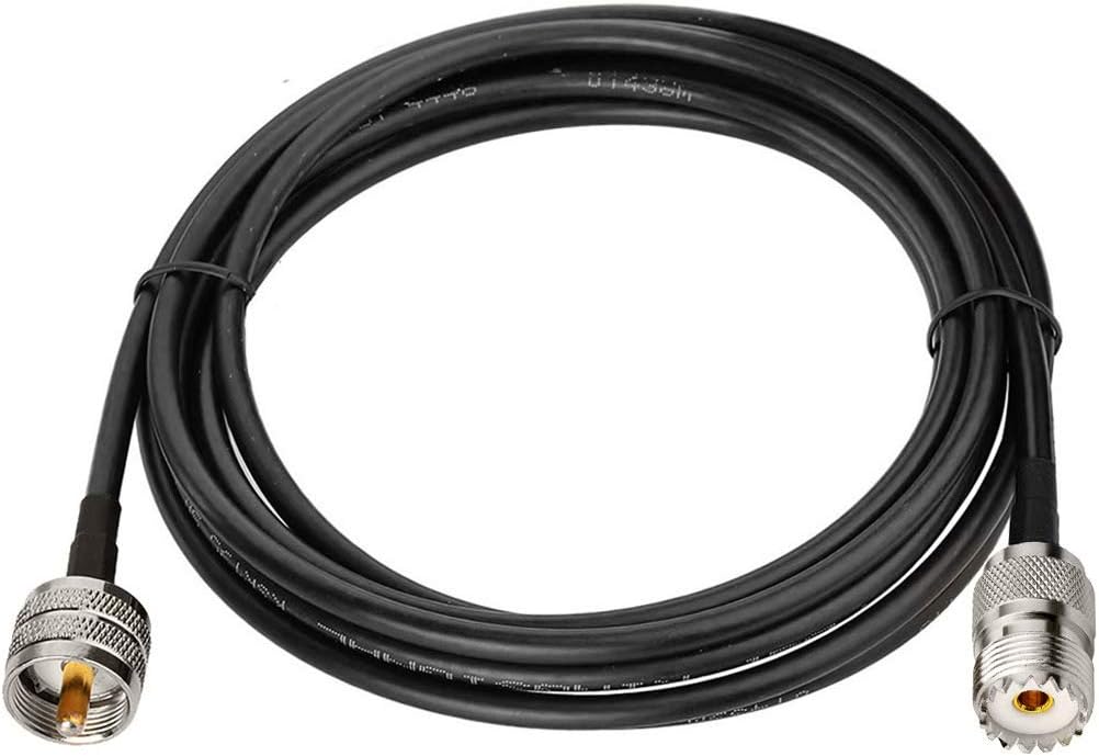 Bingfu UHF PL259 to SO239 RG58 Coax Jumper Cable - 5m (16.5ft) Antenna Extension for Vechicle CB Ham Two-Way Radio Walkie Talkie VHF & Amateur Radio