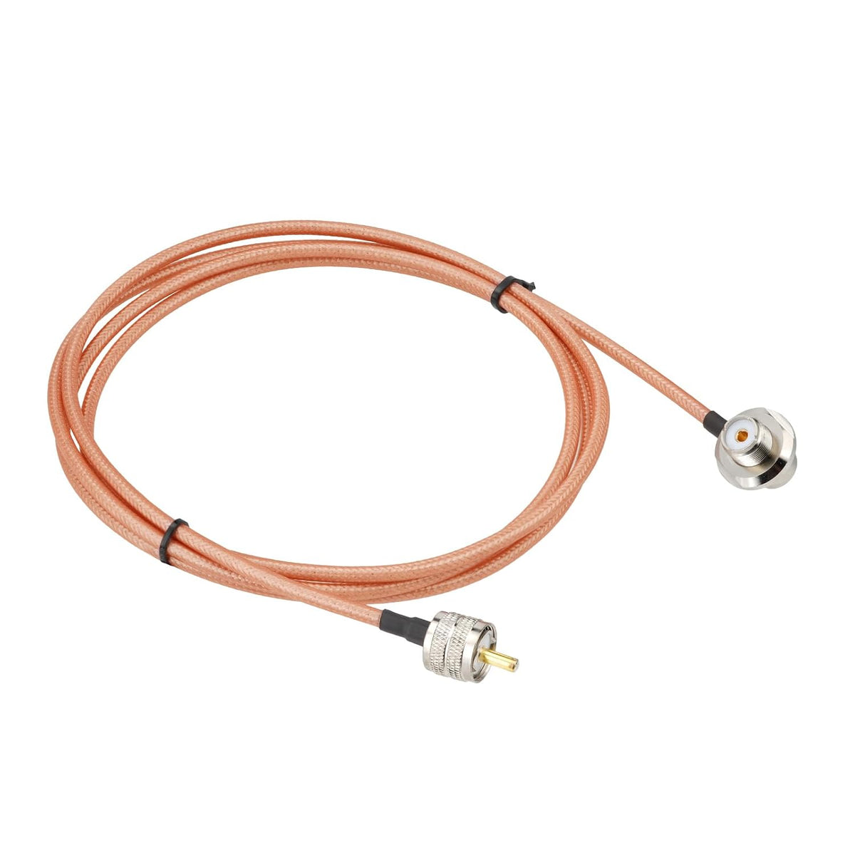 BINGFU PL259 to SO239 Cable 2m UHF Male to UHF Female Angled