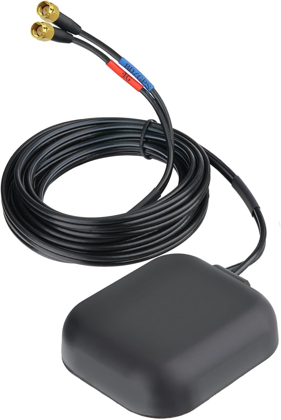 Bingfu Dual-Band GPS/BeiDou + 4G High-Gain Antenna with SMA Male Connector IP65 Waterproof for IoT/Telematics, Automotive, Outdoor Navigation