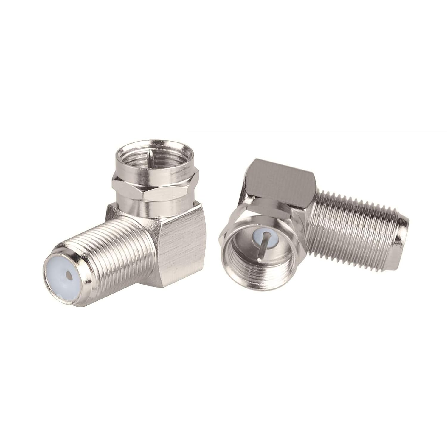 BINGFU F Type Male to Female Right Angle RG6 Coaxial Cable Connector Adapter (5-Pack) for Television TV Antenna CATV Digital Vedio Audio Coax Extension Cable