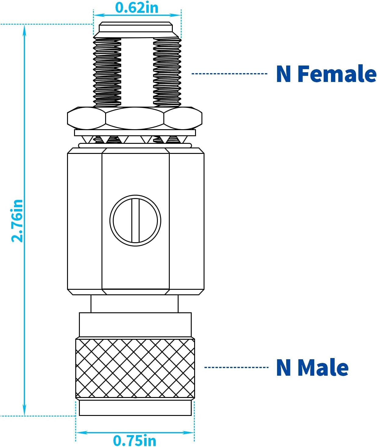 Bingfu N Type Lightning Arrestor 0-6GHz N Male to N Female Low Loss Coaxial Surge Protector