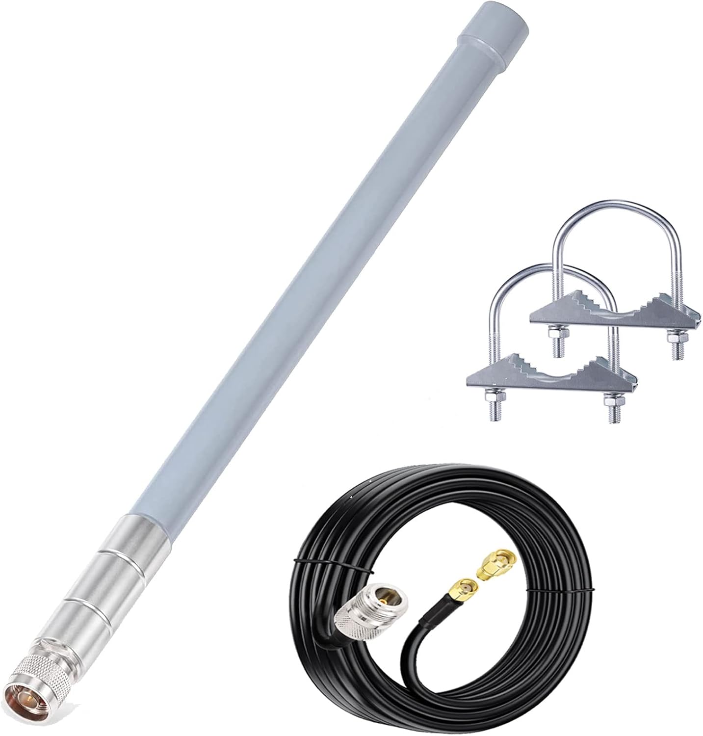 Bingfu Outdoor WiFi Antenna 5dbi RP-SMA/SMA Male Dual Band 2.4ghz 5ghz High Gain Omnidirectional Antennas for Wireless Security IP Camera WiFi Router Video Surveillance Monitor