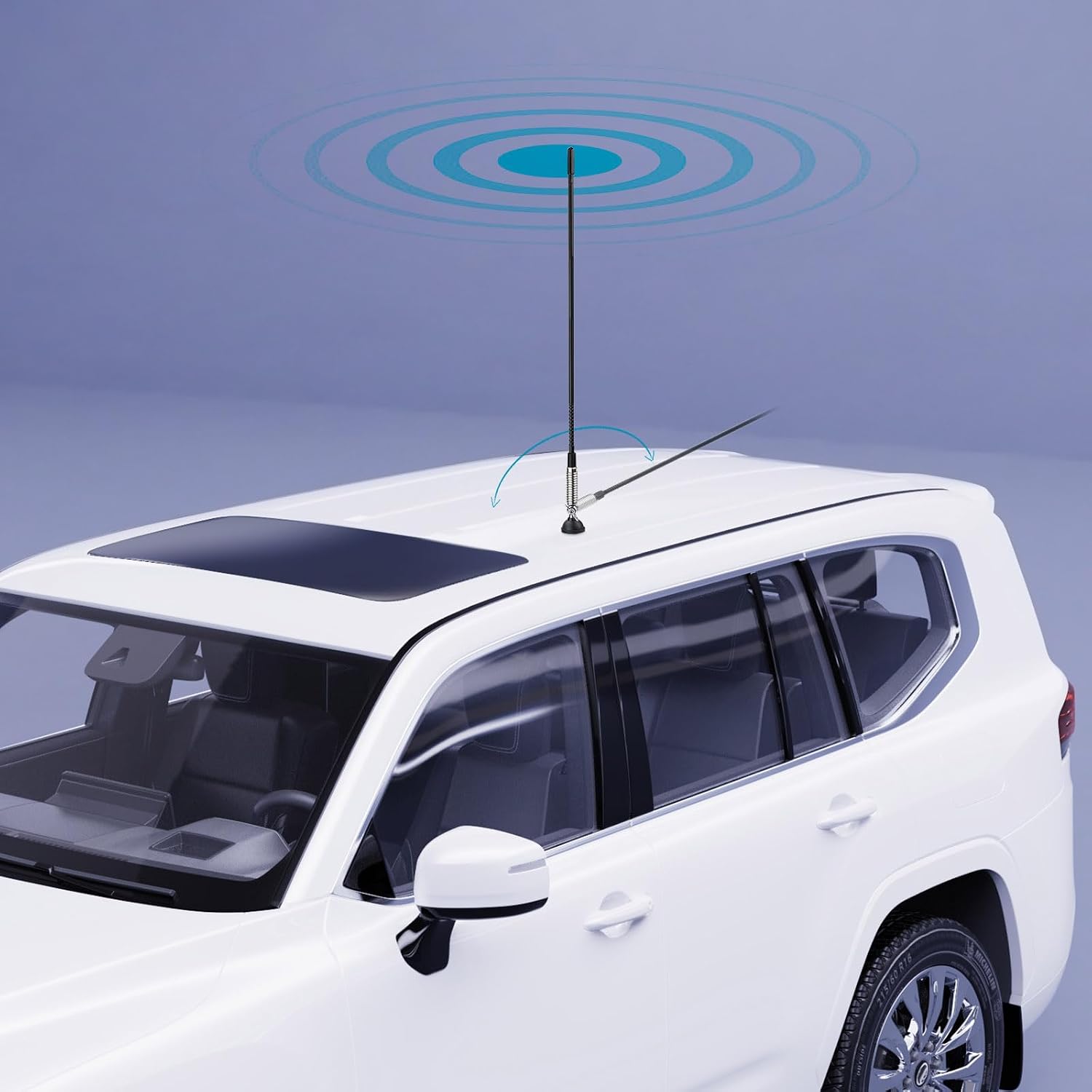 Bingfu CB 27MHz Truck Fiberglass Antenna Anti-Vibration with 13.1ft PL259 Cable Compatible with Galaxy Uniden Bearcat Cobra Radioddity Texas Ranger RoadKing Mobile CB Radio
