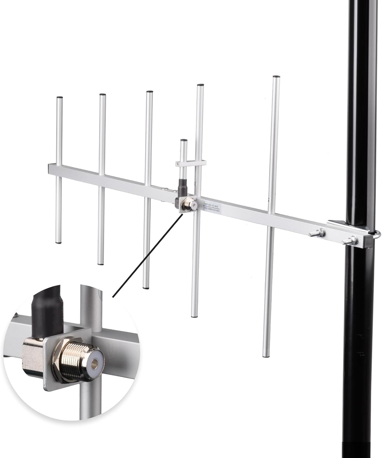 Bingfu 5 Elements Yagi Antenna High Gain 11dBi UHF 430-450MHz Aluminum Alloy Outdoor Antennas with 10ft Cable for Ham Radio GMRS Repeater System Amateur Two-Way Scanner Satellite Radio