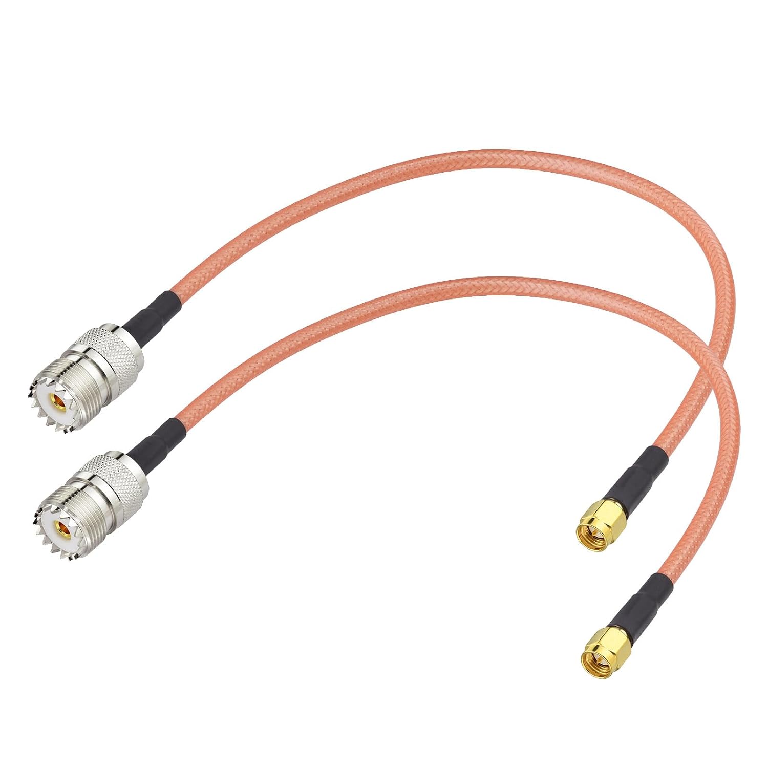 BINGFU SMA Male to UHF Female SO239 Coaxial Cable 1ft RG142 Low Loss Shielded Cord 2-Pack for SWR Meter SDR and Vehicle Marine HF VHF UHF CB Ham Amateur Radio Antenna Handheld Transceiver Extension