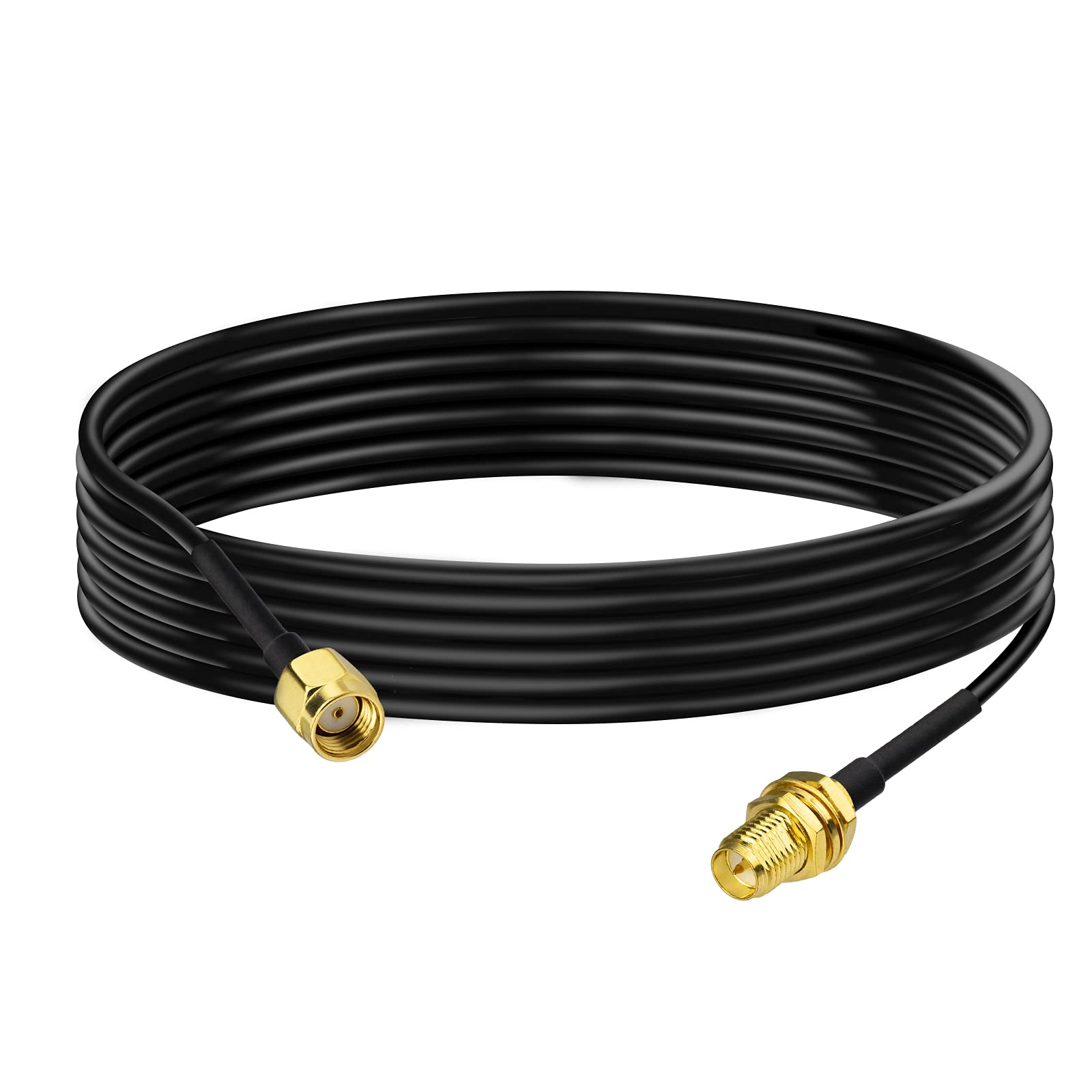 WLAN-Antennen Verlängerungskabel RP-SMA-Stecker auf RP-SMA-Buchse RG174-Koaxialkabel für WLAN-Router, Sicherheitskamera, kabelloser Mini-PCI-Express-PCIE-Netzwerkkartenadapter, 10m