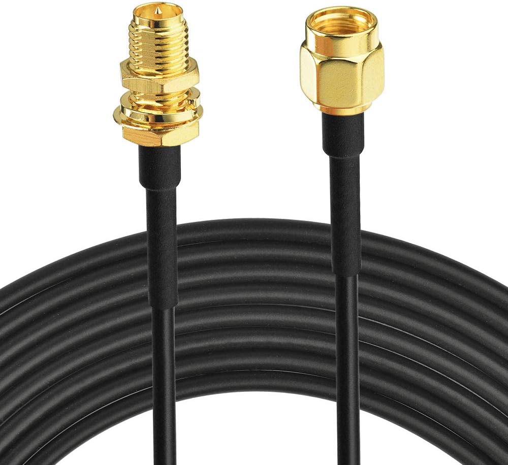 WLAN-Antennen Verlängerungskabel RP-SMA-Stecker auf RP-SMA-Buchse RG174-Koaxialkabel für WLAN-Router, Sicherheitskamera, kabelloser Mini-PCI-Express-PCIE-Netzwerkkartenadapter, 10m