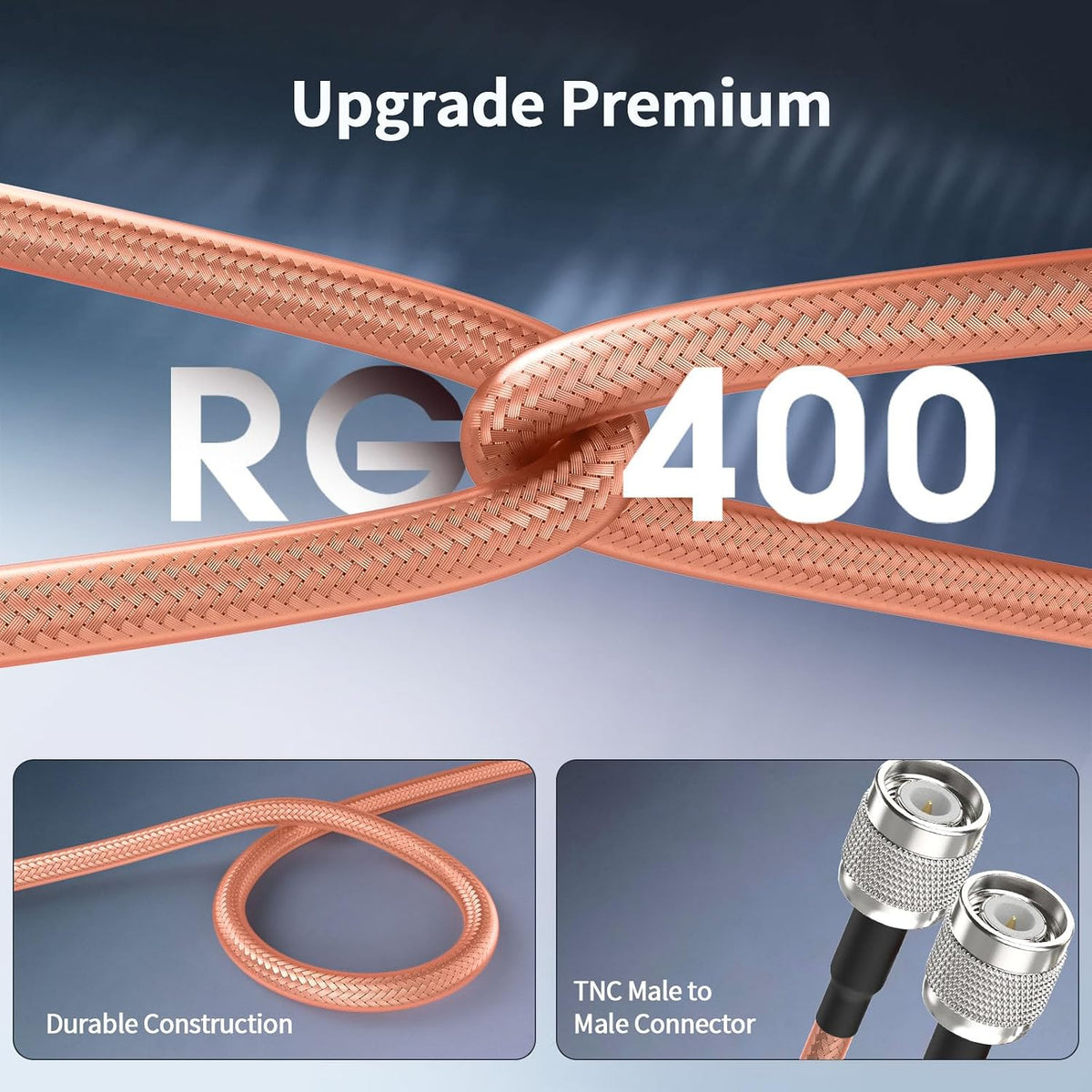 BINGFU TNC Kabel TNC Stecker auf Stecker RG400 Verlustarmes Koaxialkabel 3 m