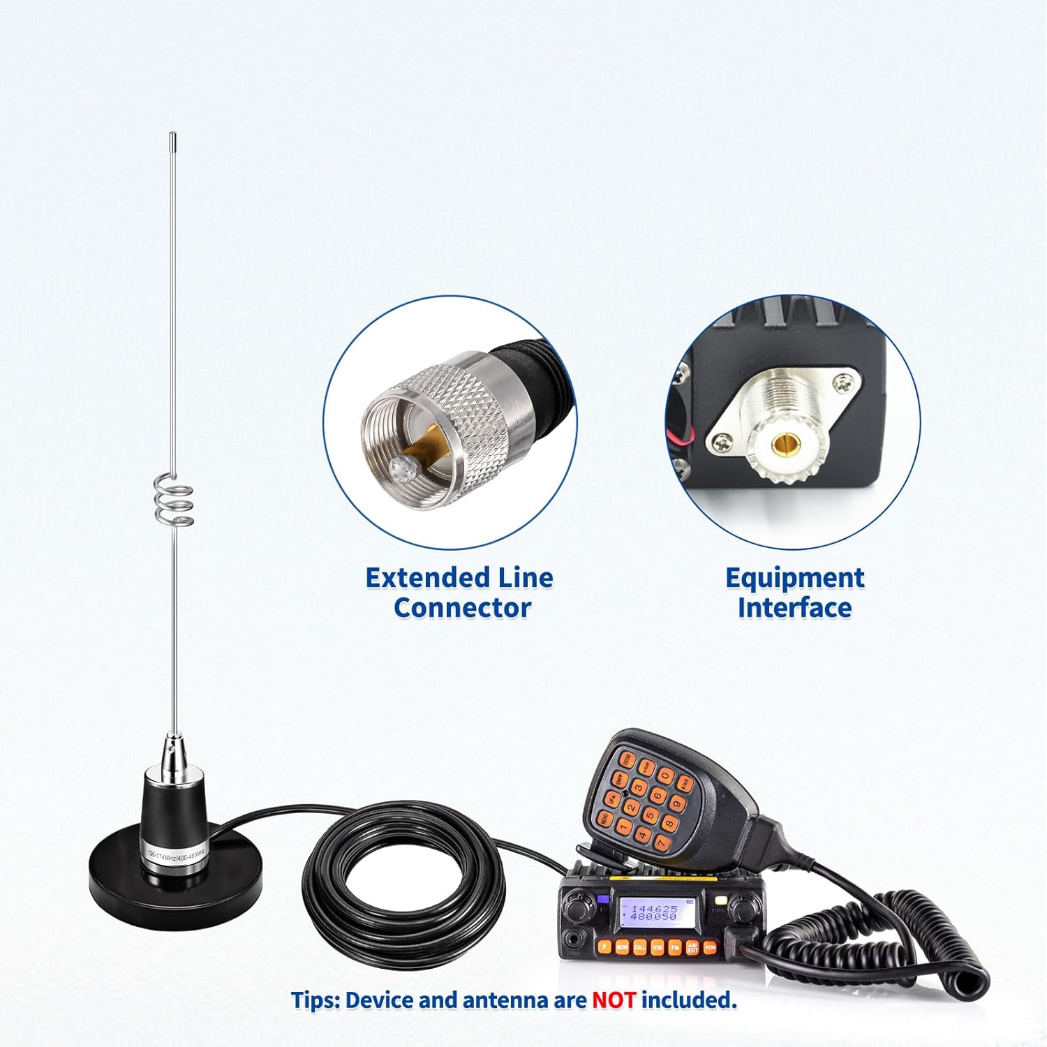 Bingfu NMO Antenna Strong Magnetic Base Mount - 3.54 inch Diameter - 16.4 ft RG58 Coaxial Cable - PL259 Plug - for Car Truck SUV CB Radio Amateur Ham Radio Antenna