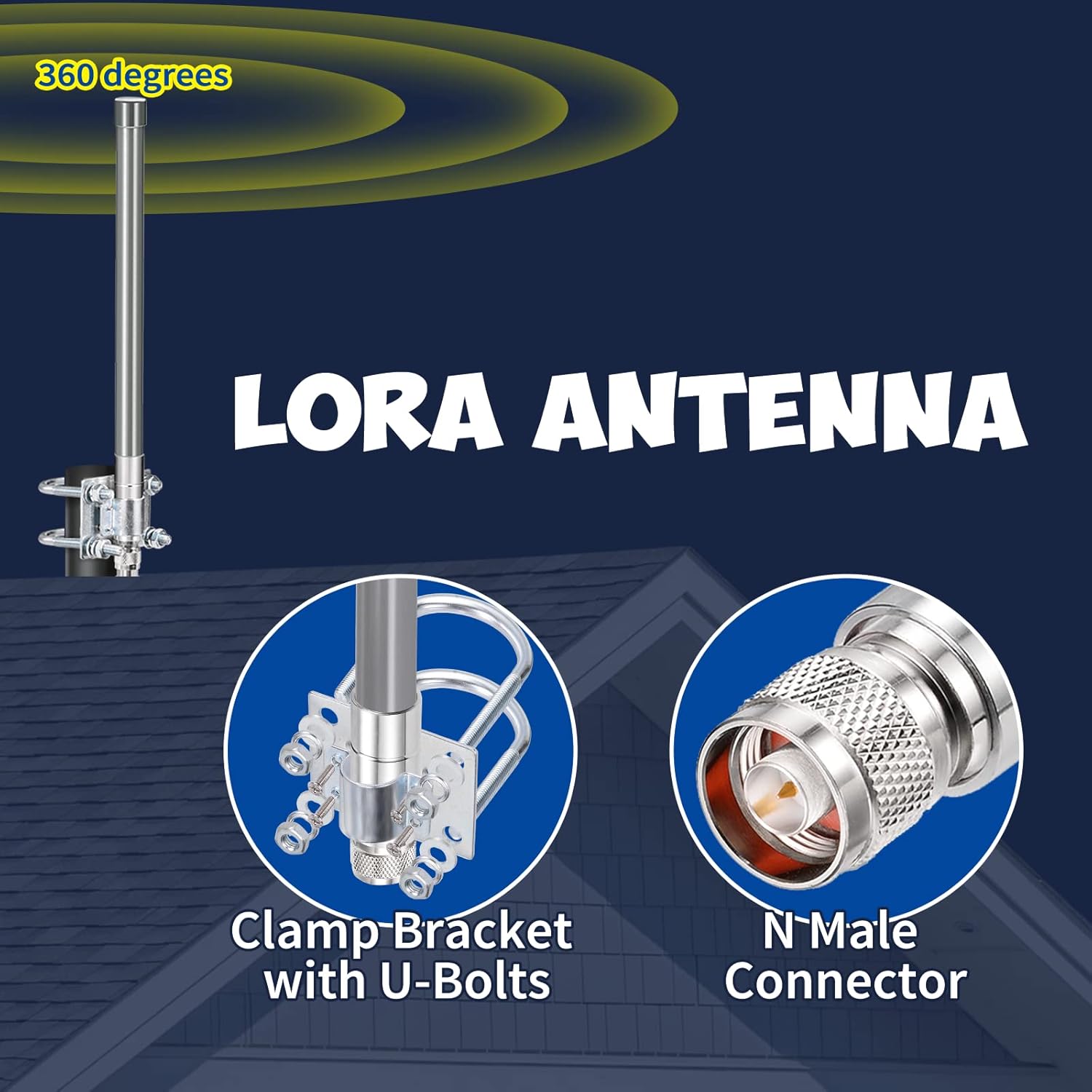 Bingfu 915MHz Helium HNT Lora Antenna 3dBi - 10ft ALSR240 Low Loss Cable - Compatible with Nebra Bobcat 300 Cal-Chip RAK V2 Syncrobit SenseCAP M1 Helium HNT Miner Hotspot Gateway