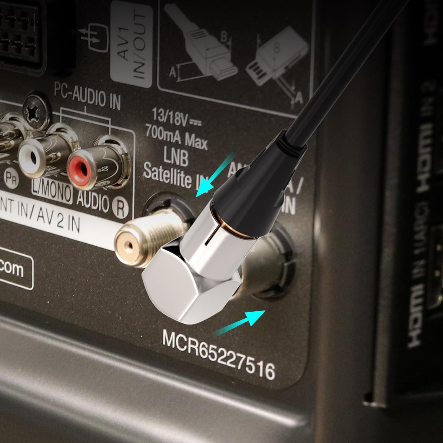 Bingfu Right Angle PAL Male to PAL Female RF Coax Connector Plug for TV Antenna Cables, Satellite Coaxial Cables