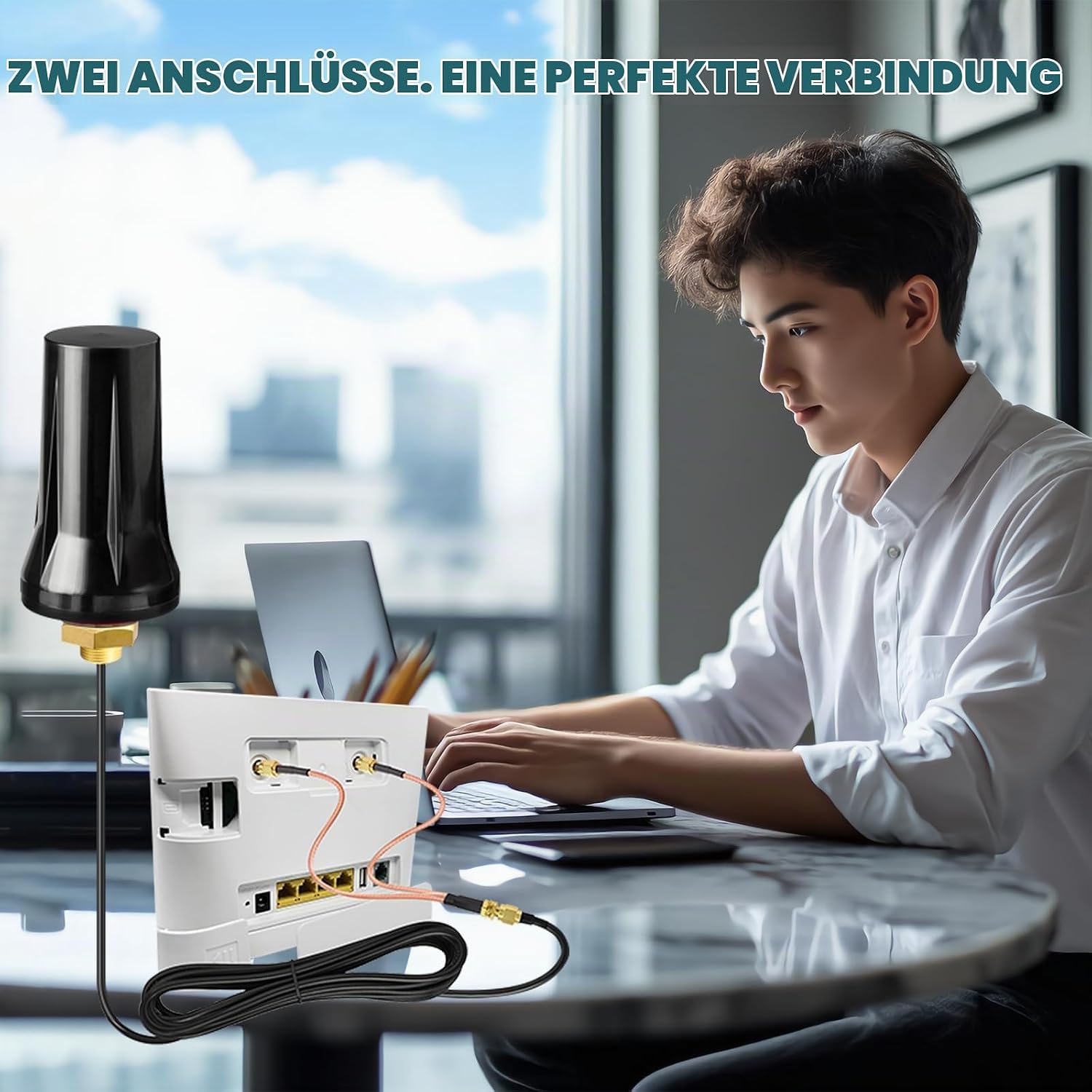 Bingfu SMA Splitterkabel 15 cm SMA-Buchse auf 2X SMA-Stecker Kabel