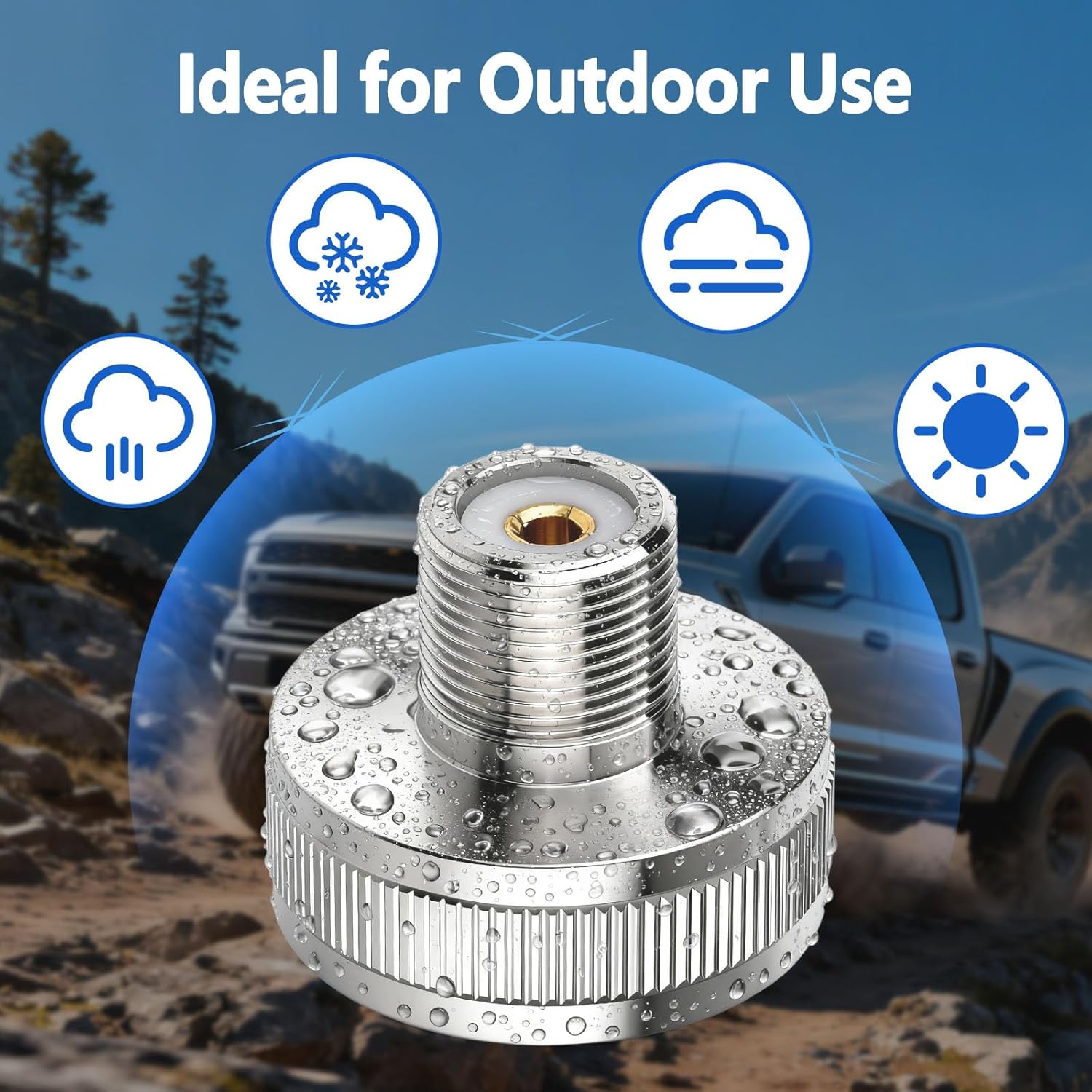 Bingfu NMO to UHF SO239 Mobile Antenna Adapter for PL259 VHF UHF Ham Radio Antenna SO239 to NMO Male Mounting Adapter