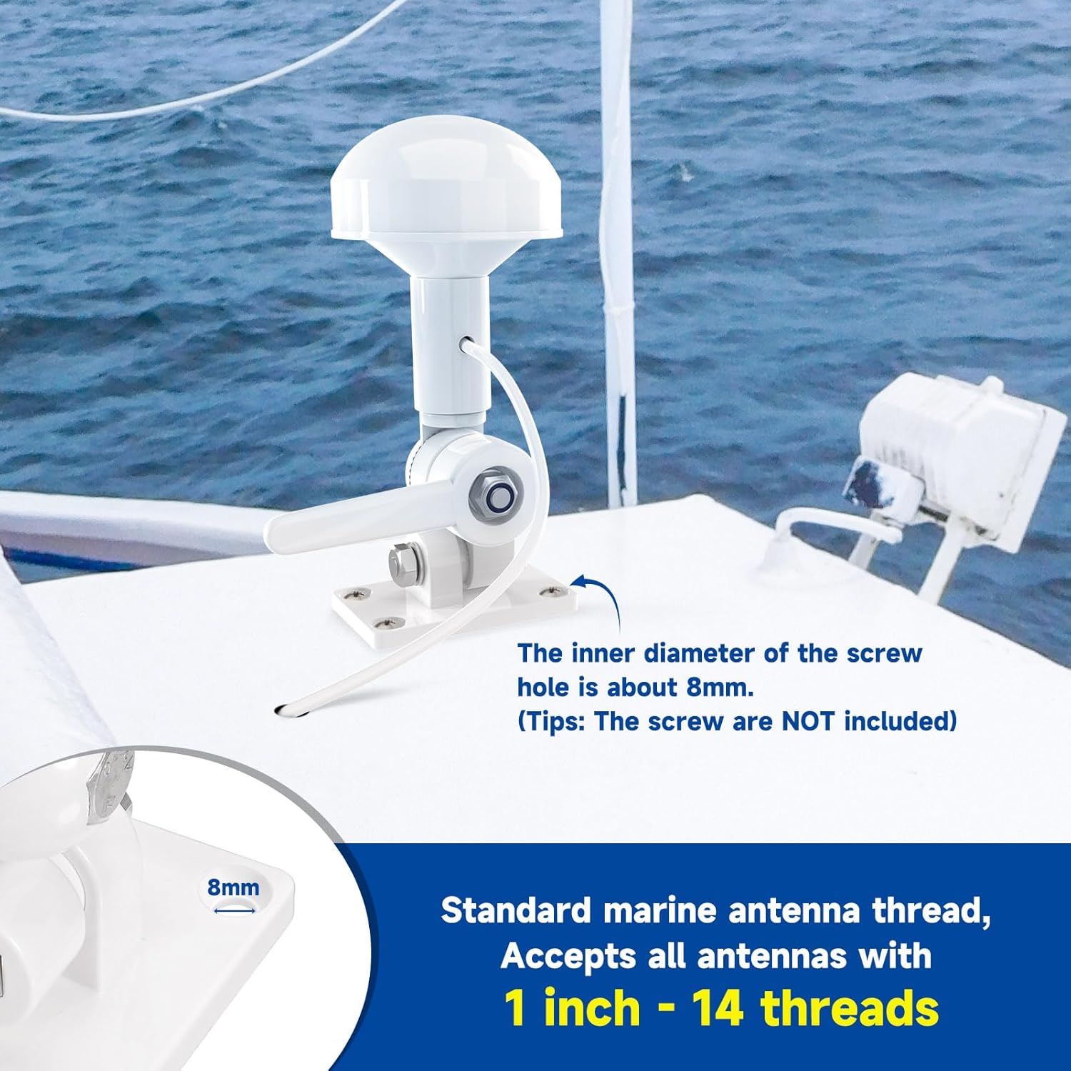 Bingfu Boat Marine GPS Navigation External Antenna (16.5ft Cable) with Bracket Compatible with Garmin GPSMAP MAP NavTalk StreetPilot Furuno Matsutec Trimble Transducer Fishfinder Sounder