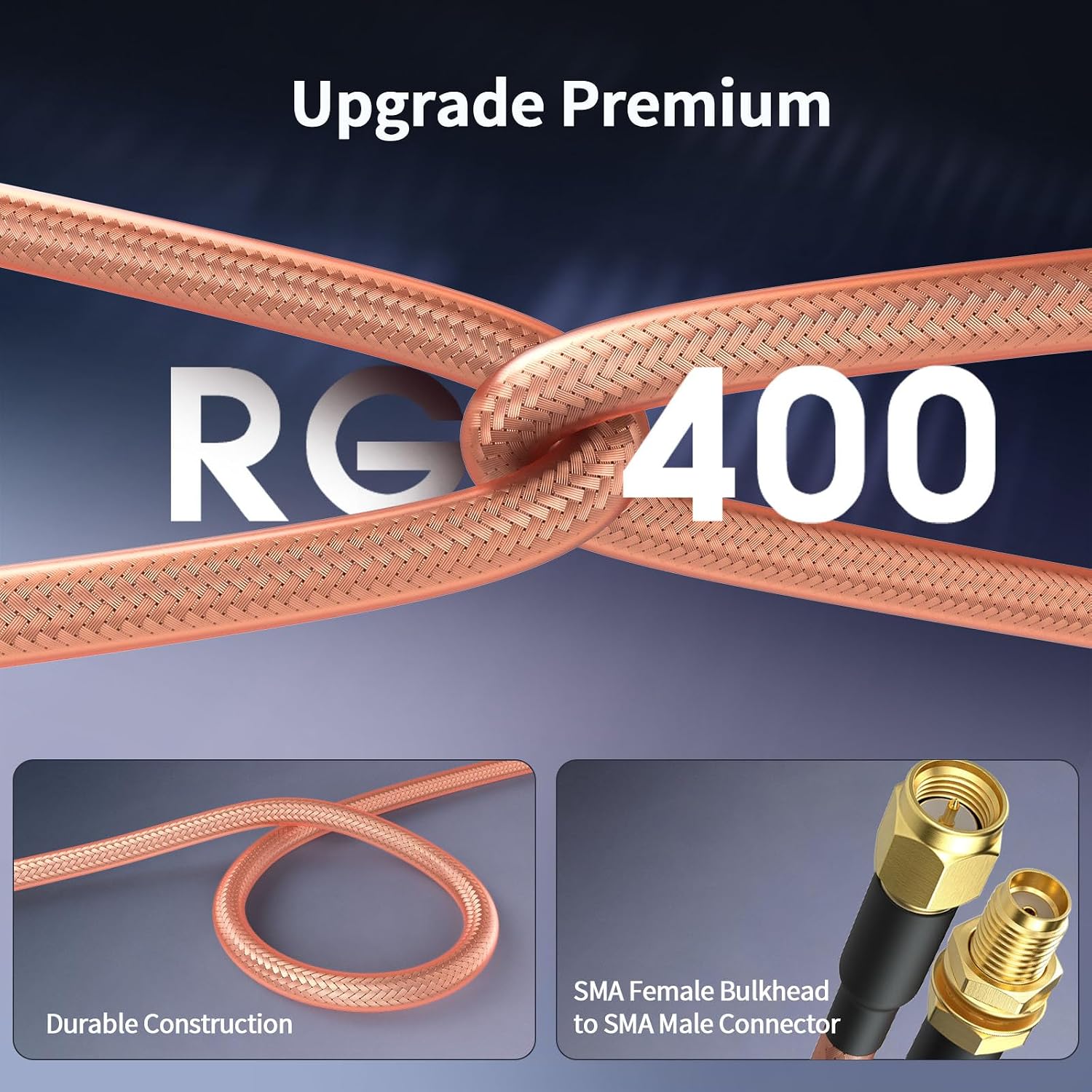 BINGFU SMA Kabel SMA Buchse auf Stecker RG400 Verlustarmes Kabel 30 cm