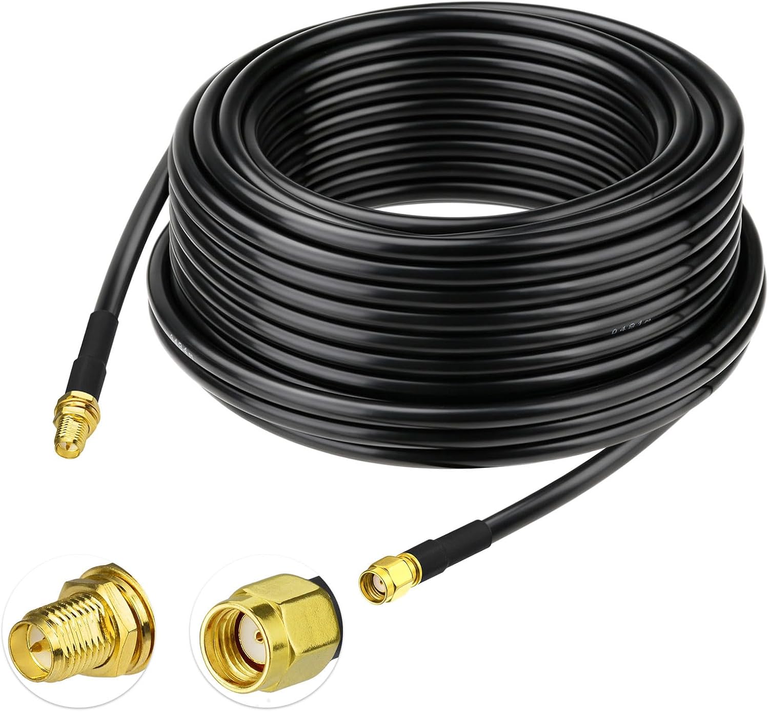 Bingfu RP-SMA Extension Cable 50ft Low Loss ALSR240 Coaxial Wire Female Bulkhead to Male Antenna Cord for WiFi Router Helium Miner Gateway Wireless Network Card