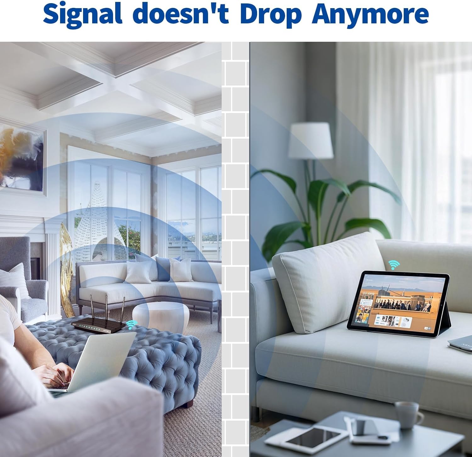 Bingfu Dual Band WiFi Antenna 2.4GHz 5GHz 5.8GHz 3dBi RP-SMA Male Antenna Replacement (2-Pack) for WiFi Router Wireless Network Card USB Adapter Security IP Camera Video Surveillance Monitor