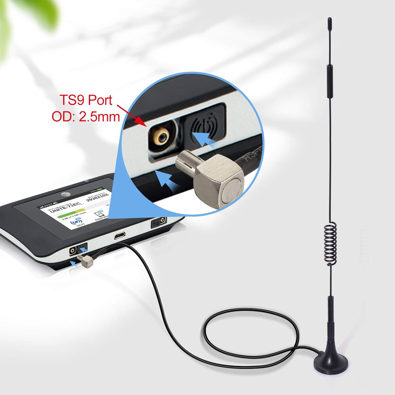 LTE Antenne TS9 7dBi MIMO 4G Externe Antenne Signalverstärker mit Magnetfuß und 3M Verlängerungskabel Kompatibel mit Telekom Vodafone O2 Huawei Mobile Hotspots Aircards LTE Router