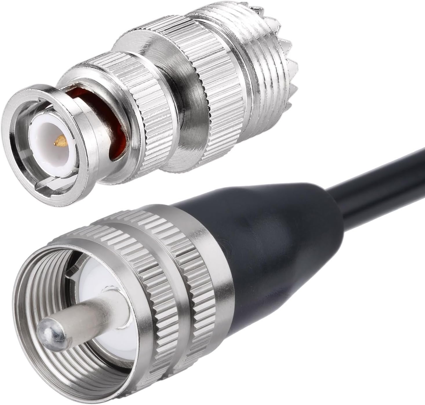 Bingfu CB Radio Antenna 27MHz Strong Magnetic Mount Kit - PL259/BNC Male Connector with 10ft RG58/U Coaxial Cable - Compatible with Galaxy Uniden Bearcat Cobra Texas Ranger RoadKing