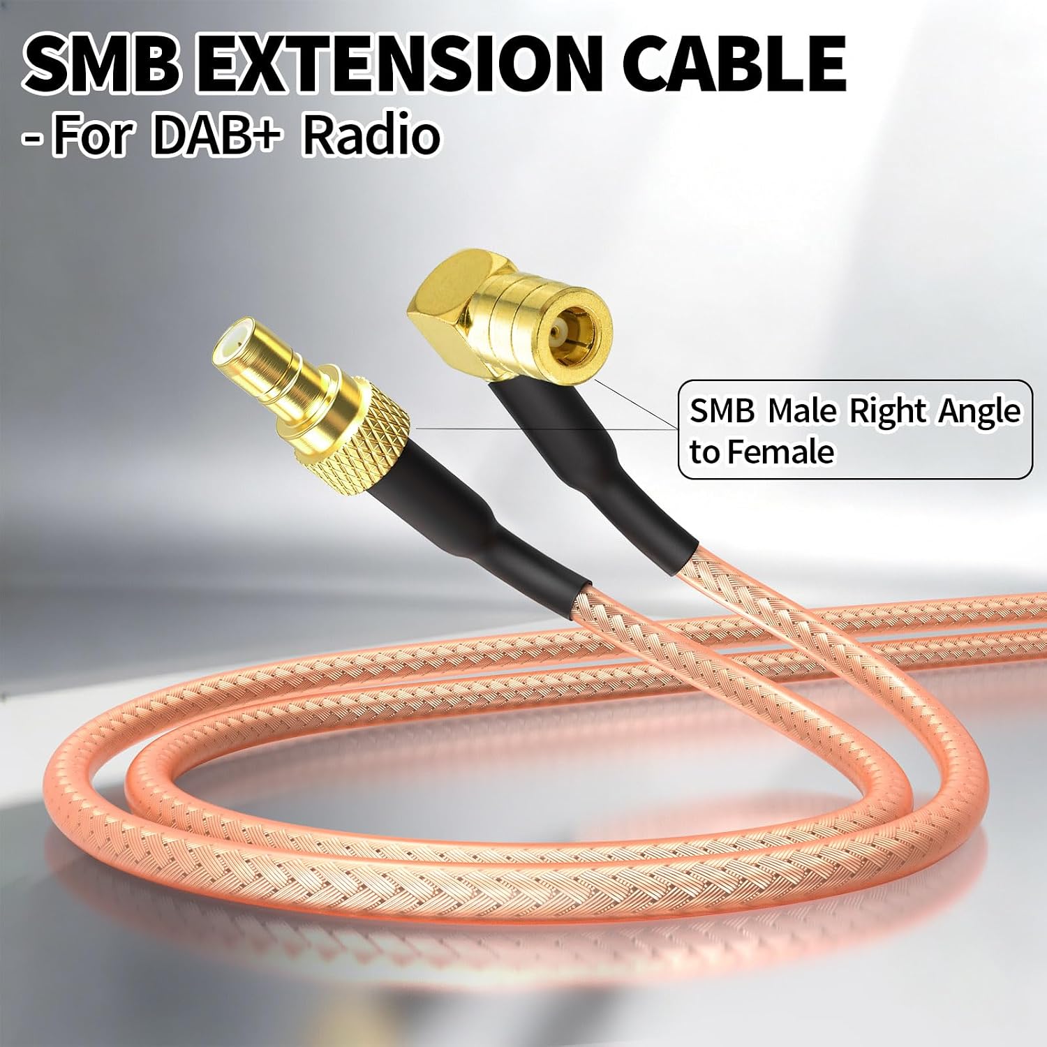 Bingfu DAB SMB Kabel 5 m Winkelstecker auf SMB-Buchse Autoradio Kabel