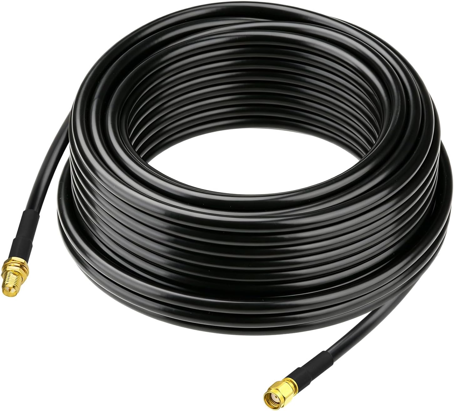 Bingfu RP-SMA Extension Cable 50ft Low Loss ALSR240 Coaxial Wire Female Bulkhead to Male Antenna Cord for WiFi Router Helium Miner Gateway Wireless Network Card