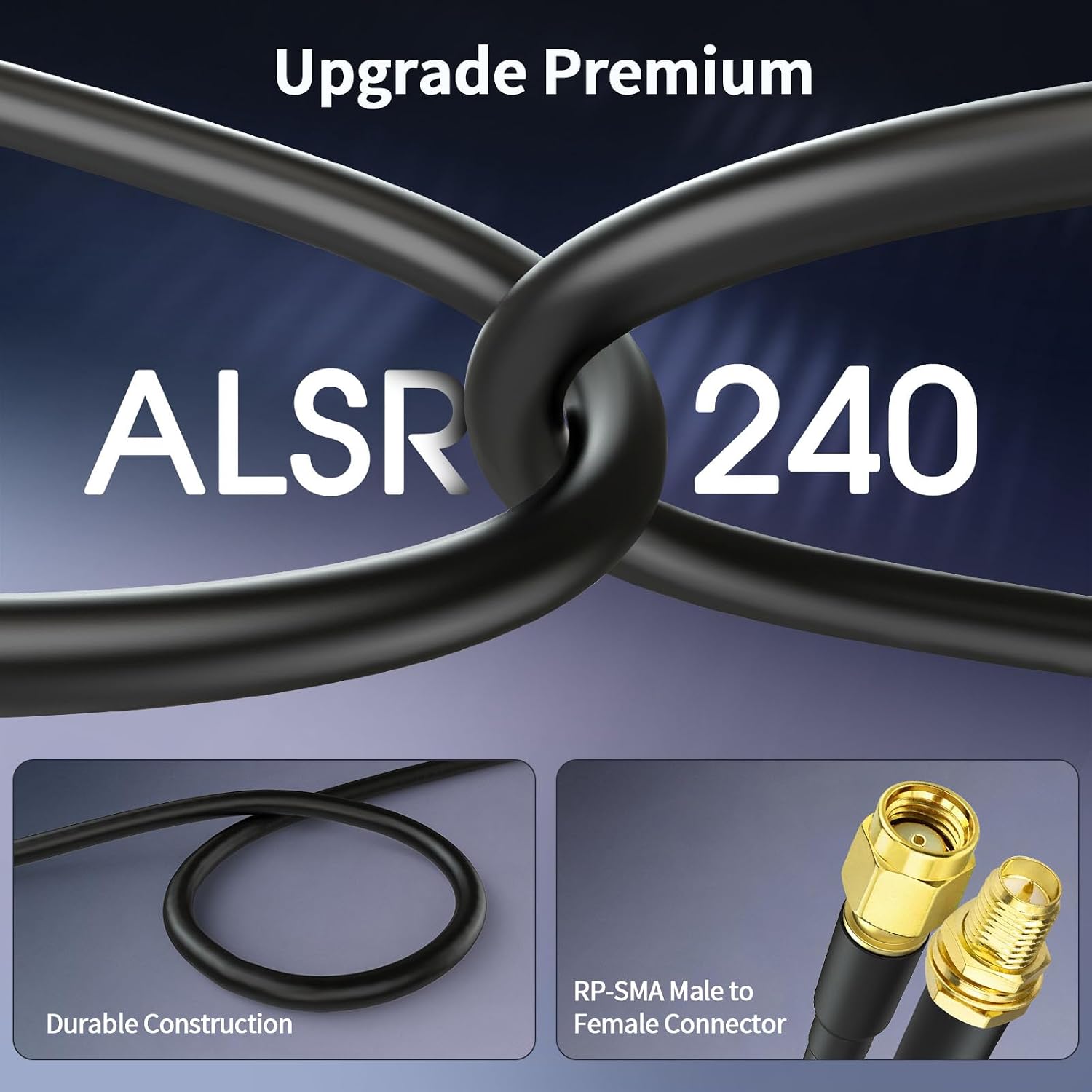 Bingfu RP-SMA Kabel, 15 m RP-SMA Stecker auf Buchse ALSR240 Antennen Kabel