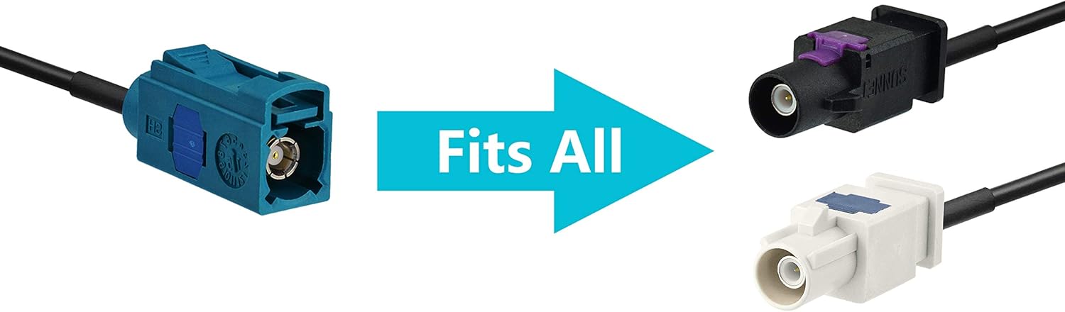 Bingfu Universal Vehicle Car Stereo FM AM Radio Antenna Adapter Cable Fakra Z Female to DIN Socket Connector Cable 15cm 6 inch for Car Stereo Audio HD Radio Head Unit CD Media Player Receiver