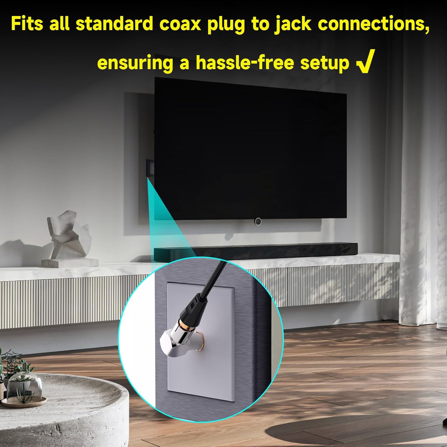 Bingfu Right Angle PAL Male to PAL Female RF Coax Connector Plug for TV Antenna Cables, Satellite Coaxial Cables