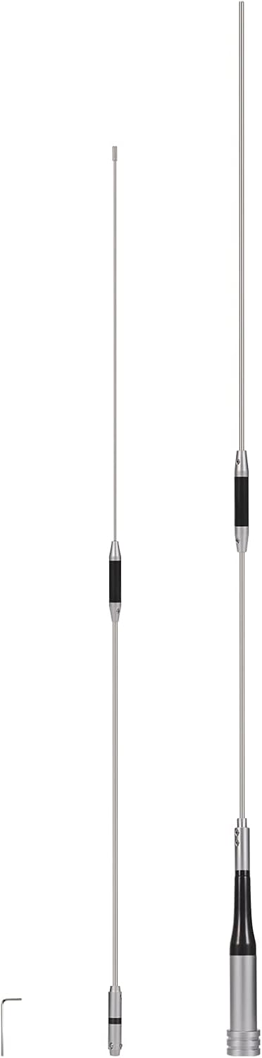 Bingfu Mobile Ham Radio High Gain Antenna Dual Band VHF UHF 144 430MHz Anti-Rust 62inch Antennae PL259 Male for Vehicle Car Truck Amateur Two Way Radio