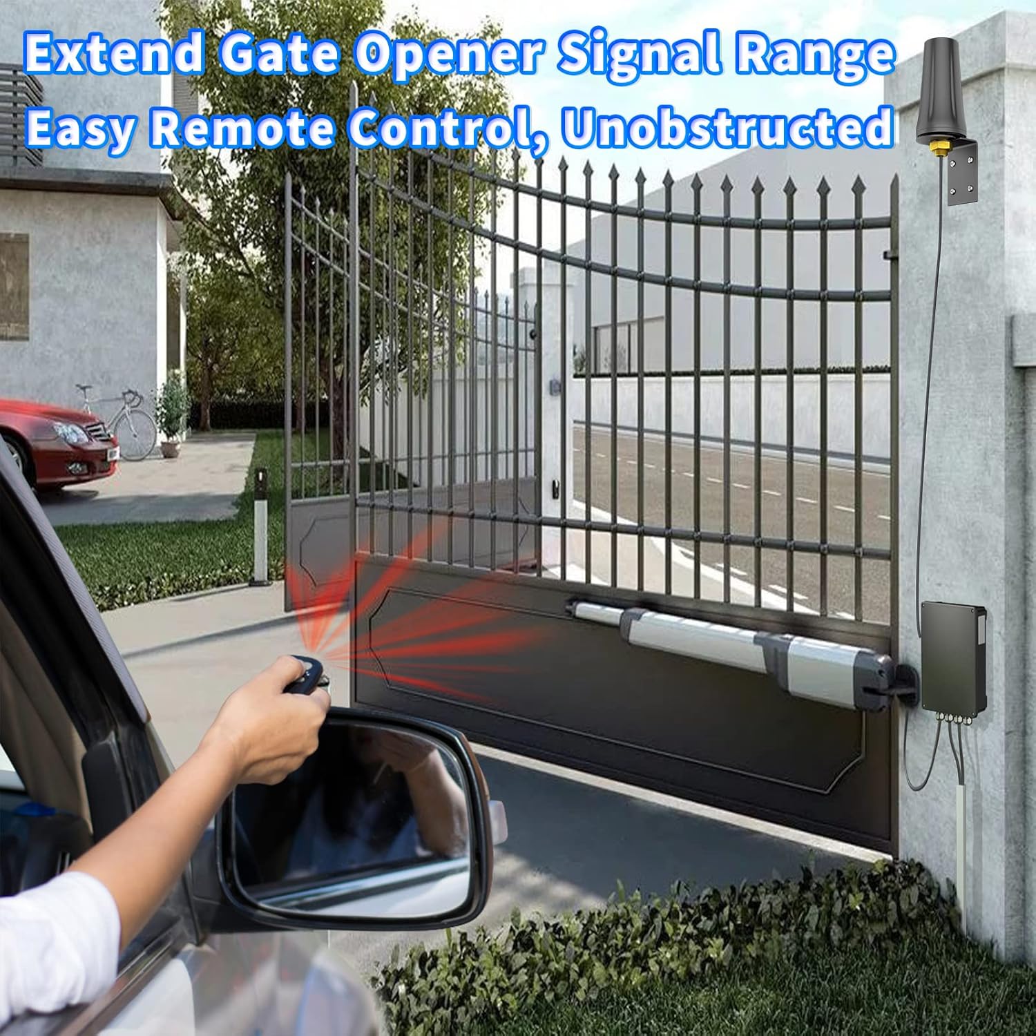 Bingfu Garage Door Gate Opener Antenna for GTO Mighty Mule MM371W MM372W MM571W MM572W MMS100 LiftMaster Ghost Controls Multicode Automatic Gate Opener F Type/SMA/RP-SMA Antenna Extender