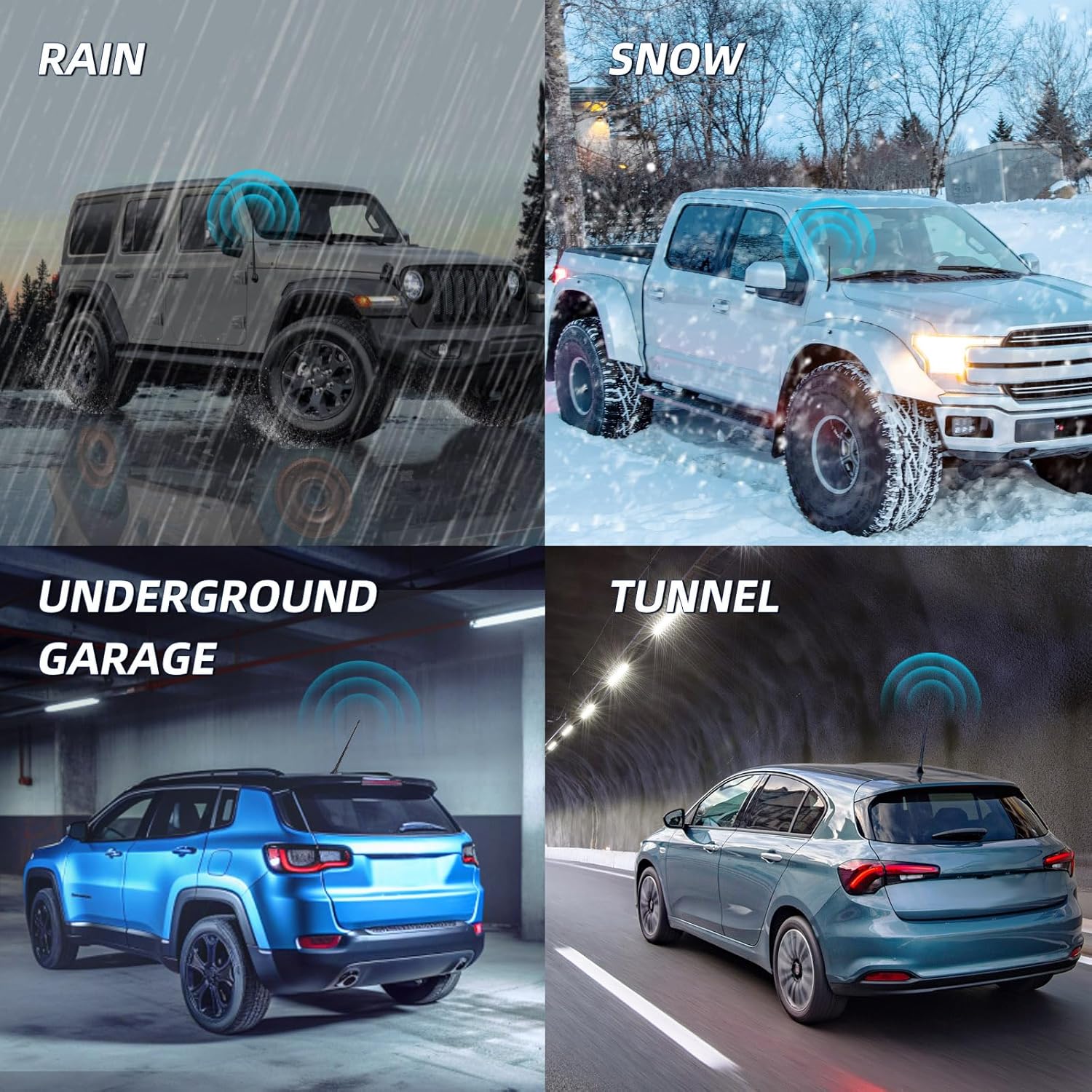 Bingfu Universal Vehicle Roof Mount Antenna 12.4 inch Car Radio Antenna Replacement