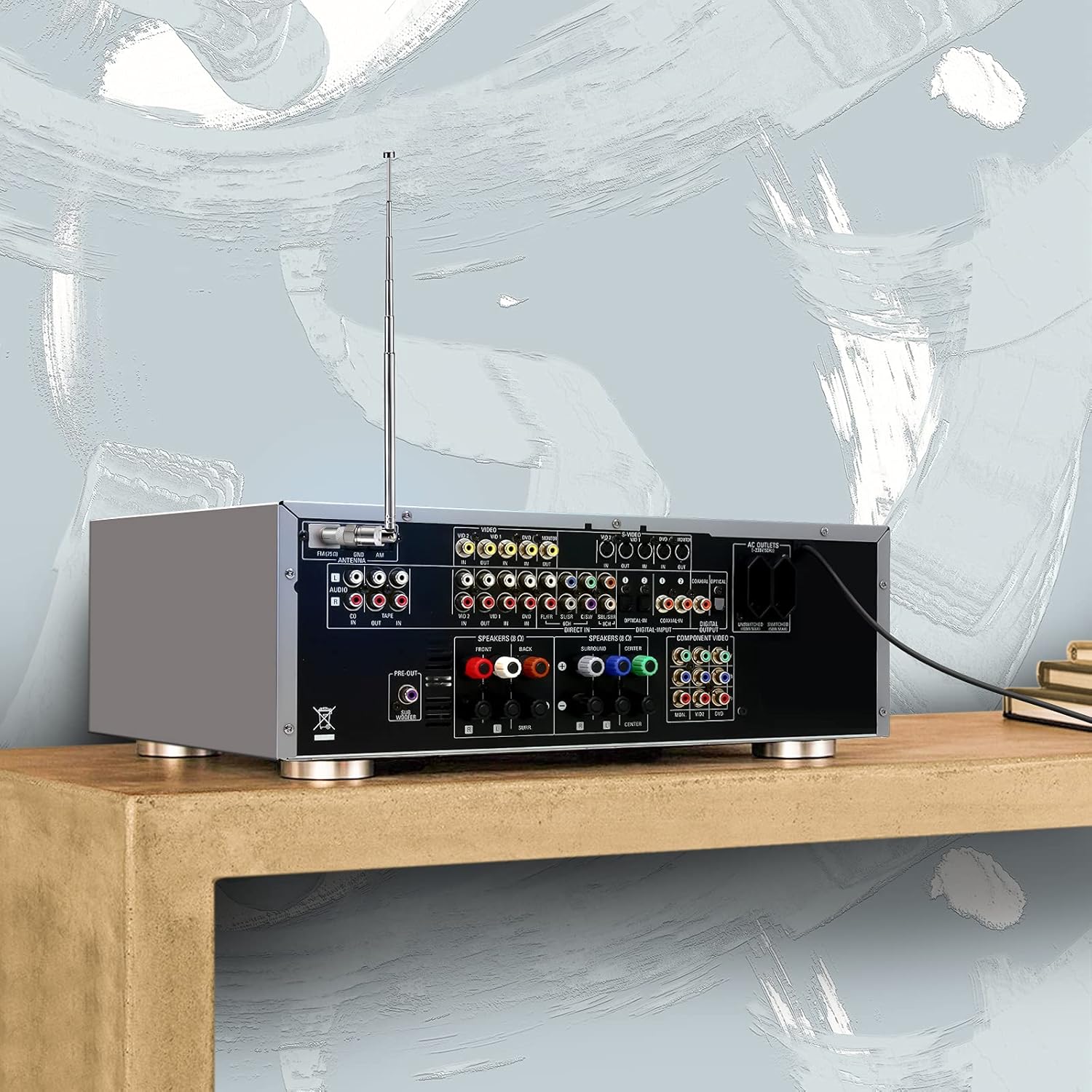 FM UKW Radio Antenne 50cm 6 Abschnitte Teleskopantenne Ersatz Kompatibel mit Yamaha Denon Pionier Marantz Bose Wave Musiksystem Bluetooth-Stereo-Innenempfänger Audio-Radio-AV-Empfänger