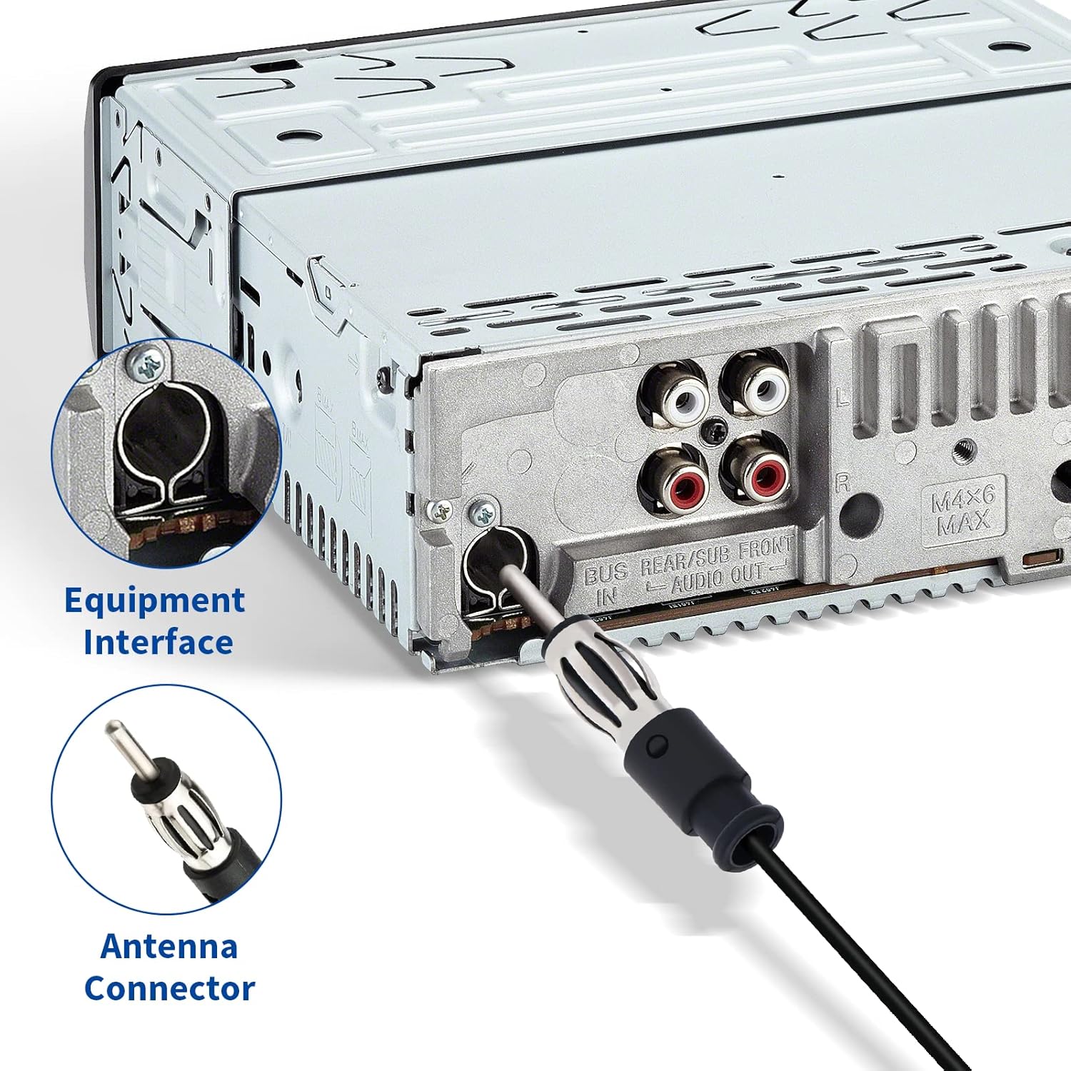 Bingfu Universal Car Radio Antenna Magnetic Base Aerial for Vehicle Truck SUV Truck RV Marine Boat Car Stereo Audio HD Radio Android Head Unit CD Media Receiver Player