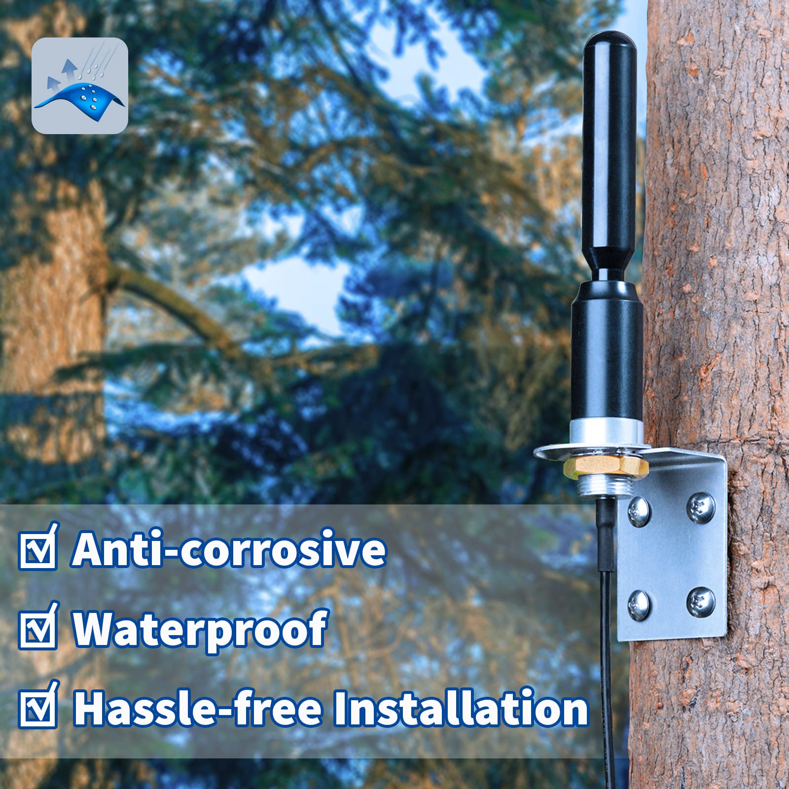 Bingfu 4G LTE SMA Antenna Wall Mount Copper Rod Antenna - Compatible with Spypoint Link Micro Covert Spartan Stealth Cam Tactacam Muddy Cellular Trail Camera Hunting Wildlife Cam Router Gateway