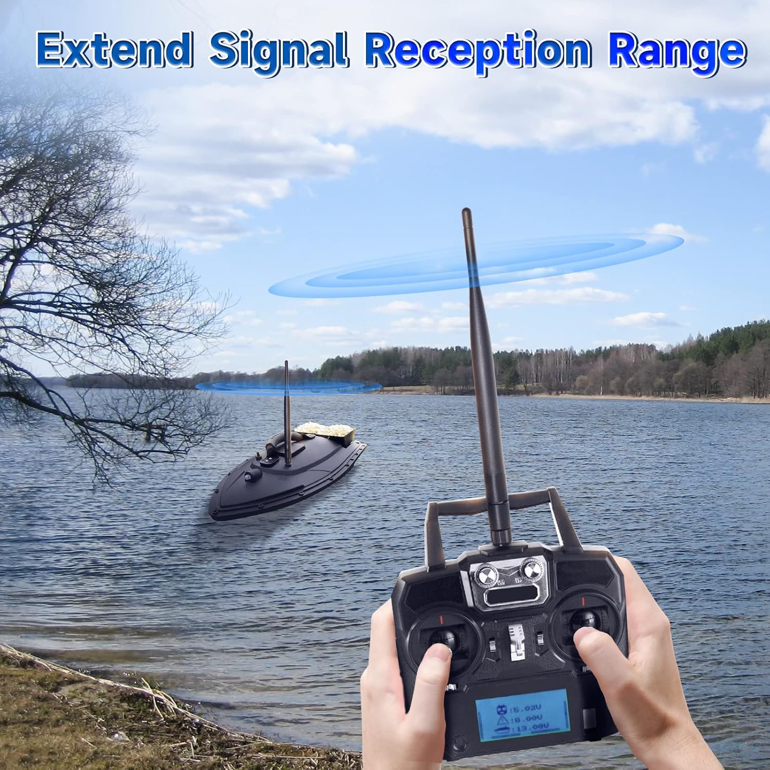 A long trailer using Bingfu 6dBi antennas to maintain a smooth, real-time wireless video feed from the back to the cabin