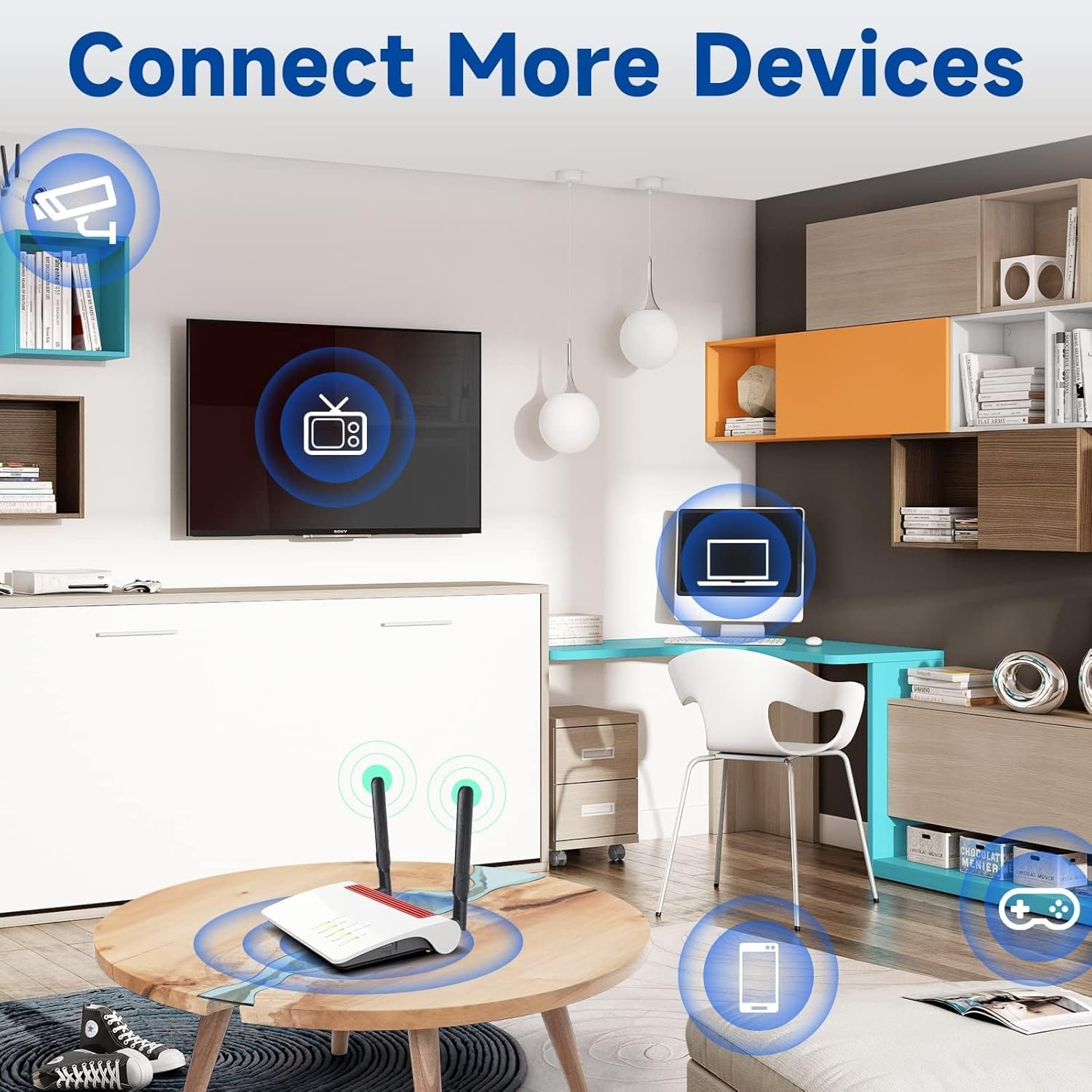 A professional server rack or long-range outdoor WiFi bridge setup utilizing Bingfu 8dBi high-gain kit