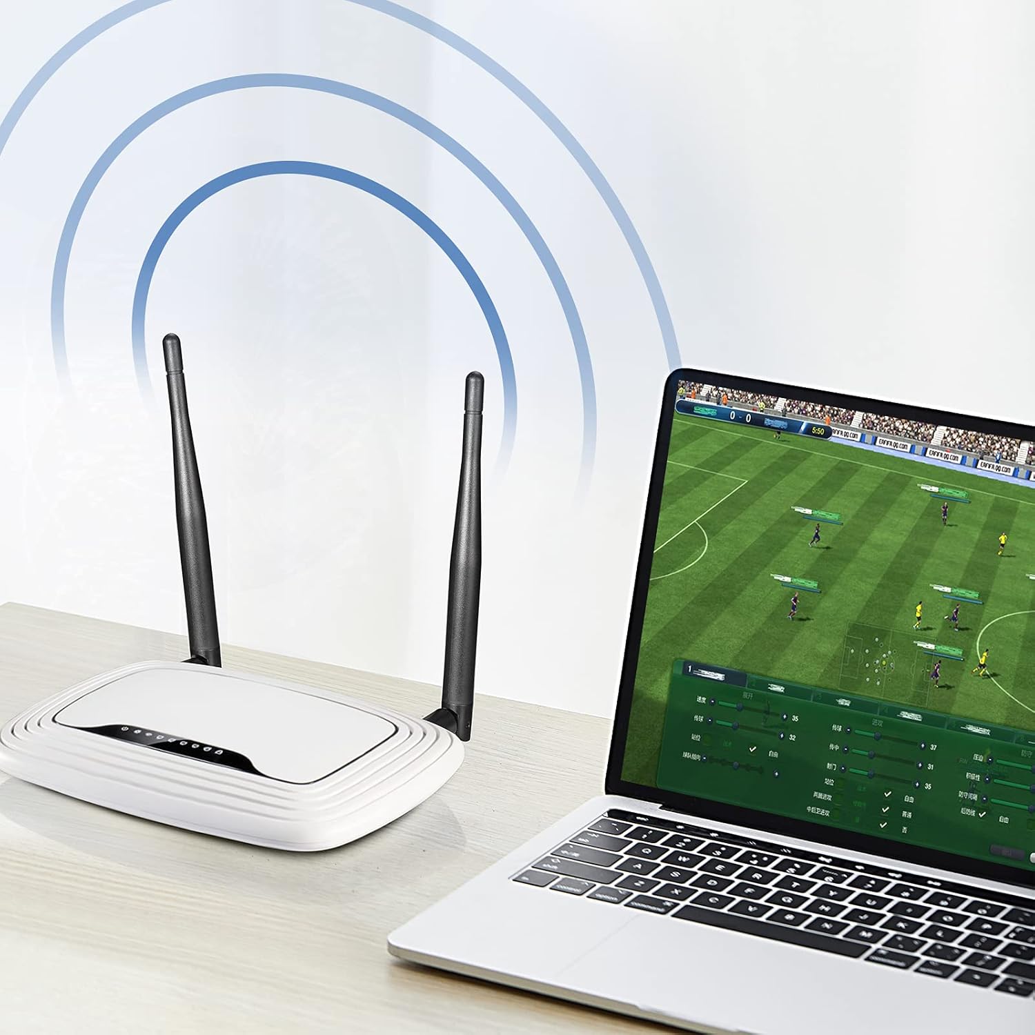 A set of Bingfu antennas installed on a security camera NVR monitor to restore stable wireless video transmission