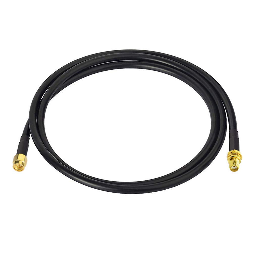 Bingfu 1-meter (3.3ft) RG58 coaxial extension cable with SMA male to SMA female connectors, premium black shielding