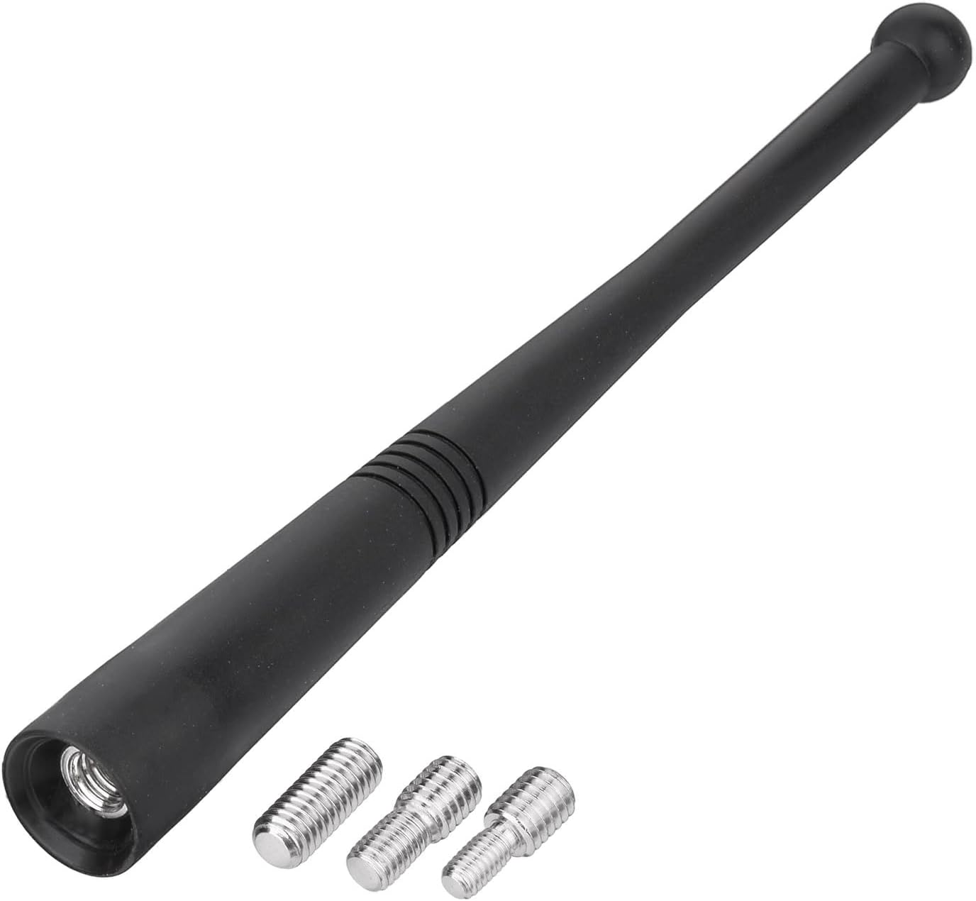 Bingfu 14cm (5.5 inch) universal car radio antenna replacement made of flexible black rubber with M4, M5, and M6 screw adapters