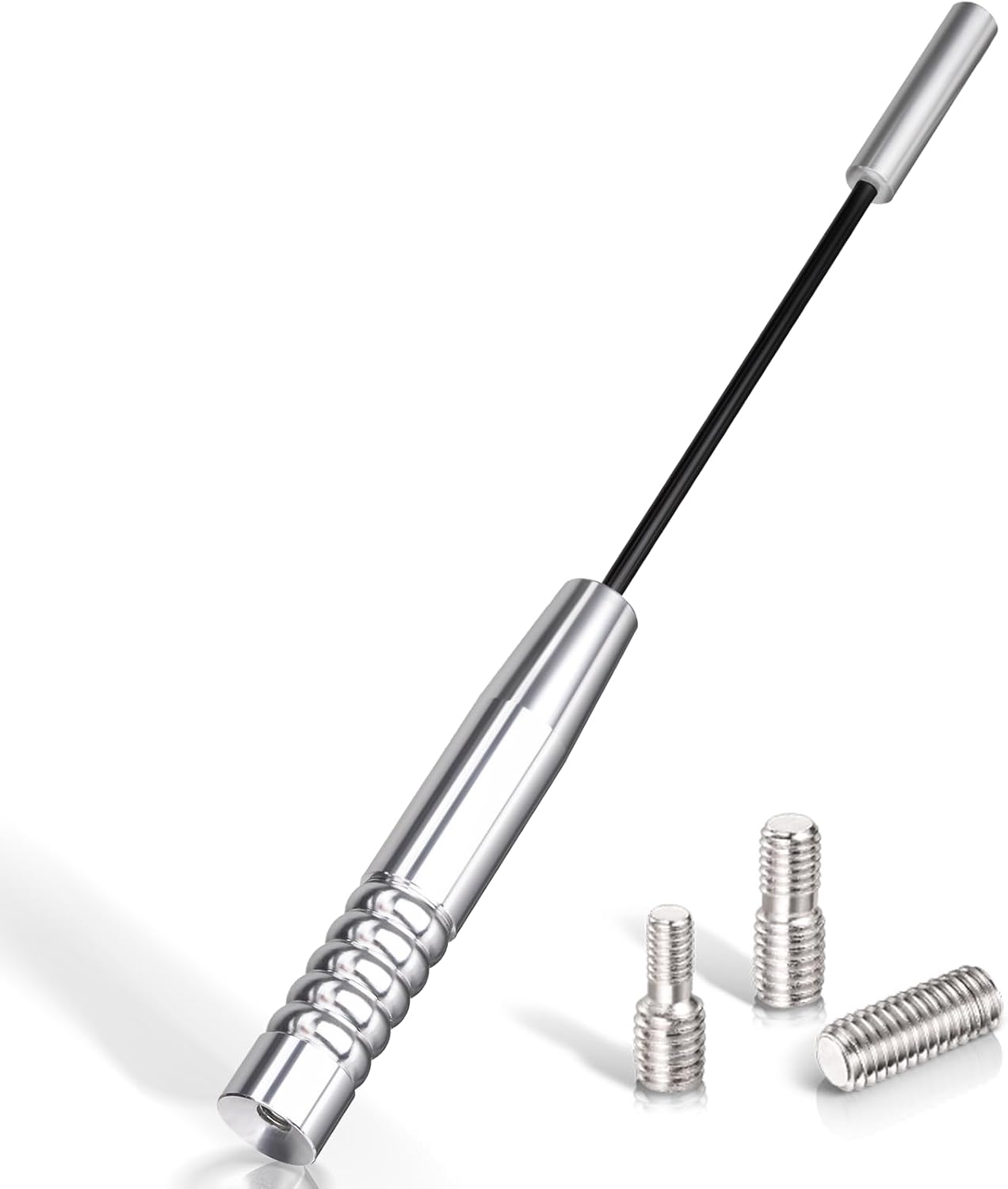 Bingfu 18cm universal car roof antenna mast with a sleek black finish, designed for enhanced DAB+ and FM radio signal reception