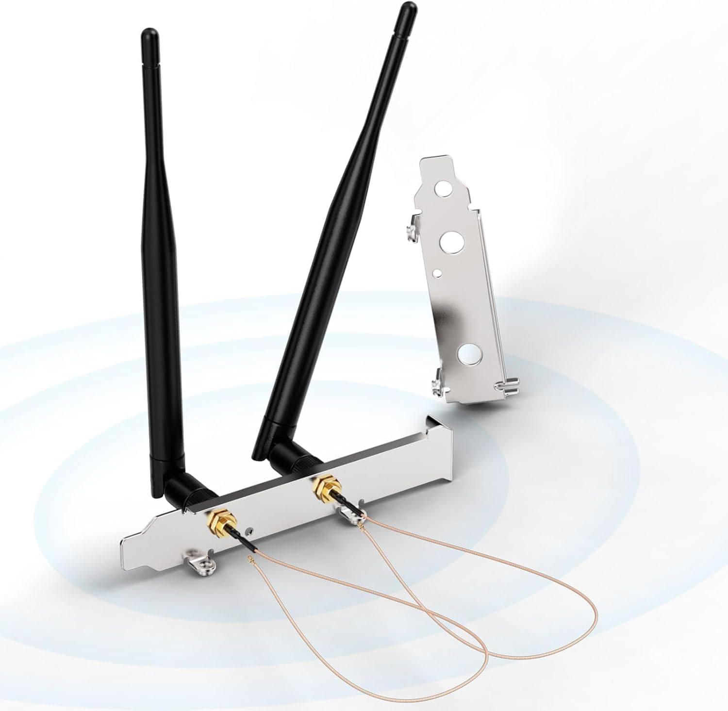 Bingfu 2-pack 6dBi high-gain dual-band WiFi antennas with PCI slot bracket and IPEX U.FL (IPEX1) pigtail cables
