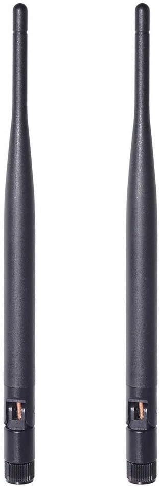 Bingfu 2-pack 6dBi high-gain dual-band WiFi antennas with RP-SMA male connectors for enhanced wireless range.