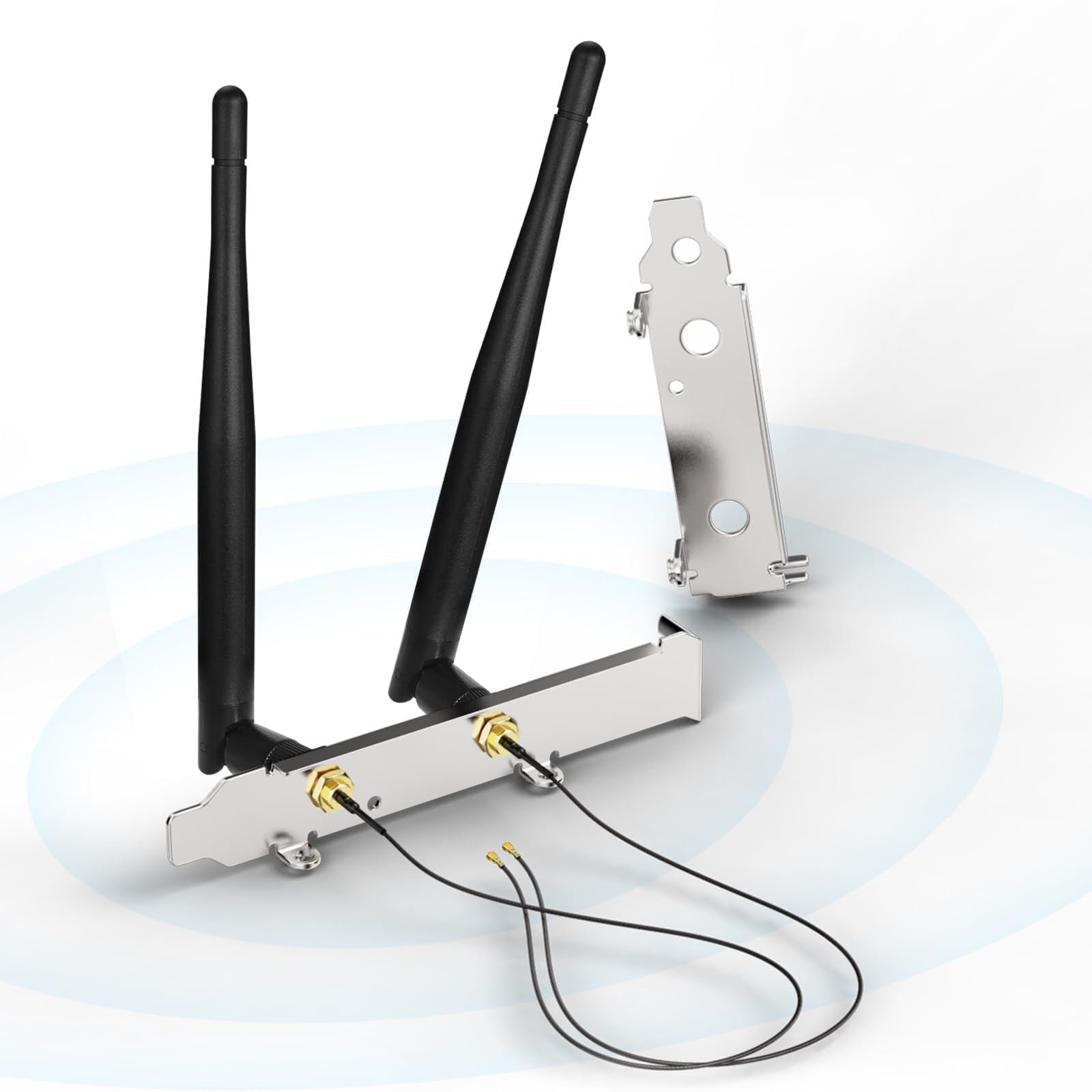 Bingfu 2-pack dual-band WiFi antennas with PCI back slot cover and IPEX U.FL pigtail cables
