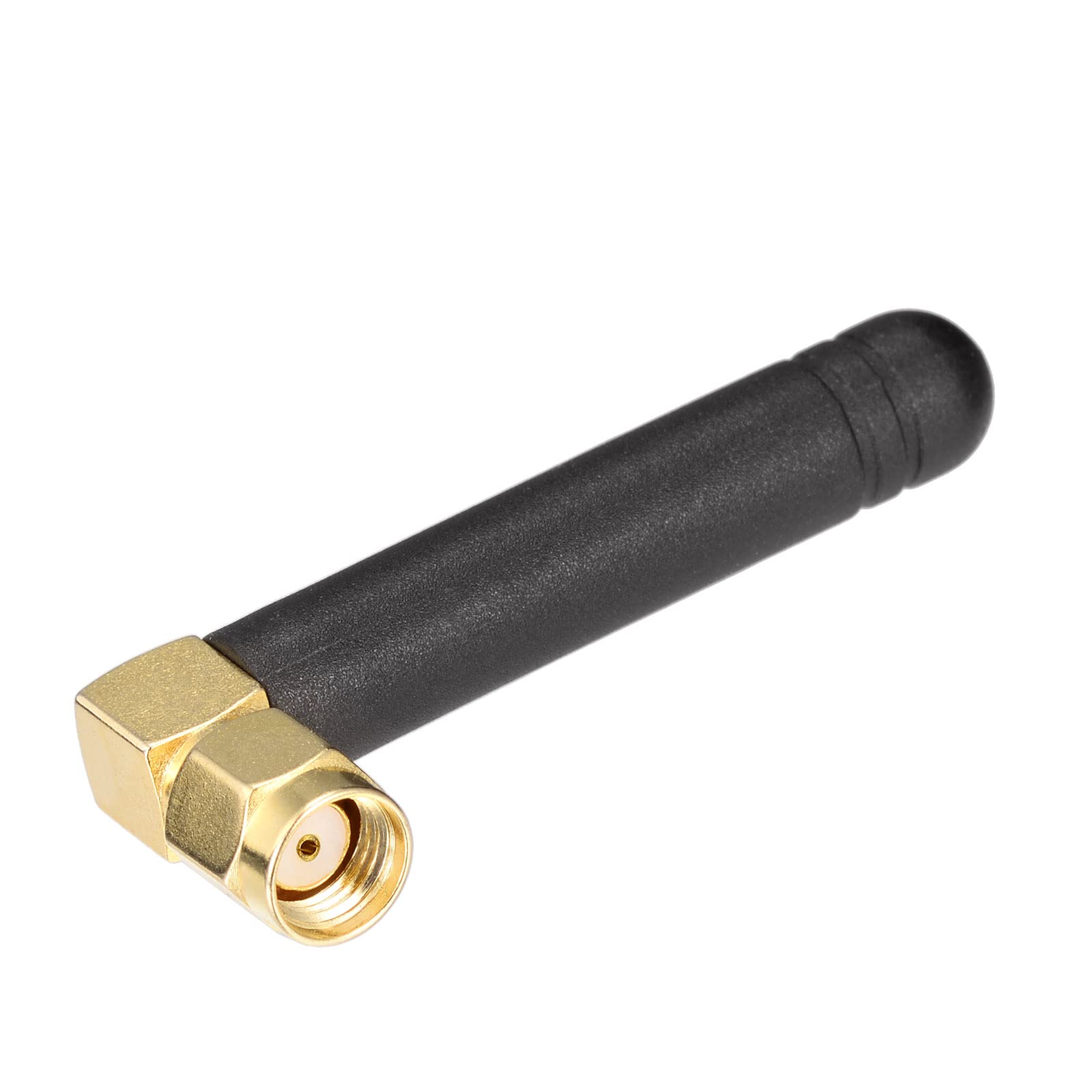 Bingfu 2-pack mini 90-degree right angle dual-band WiFi antennas with RP-SMA male connectors, black stubby design