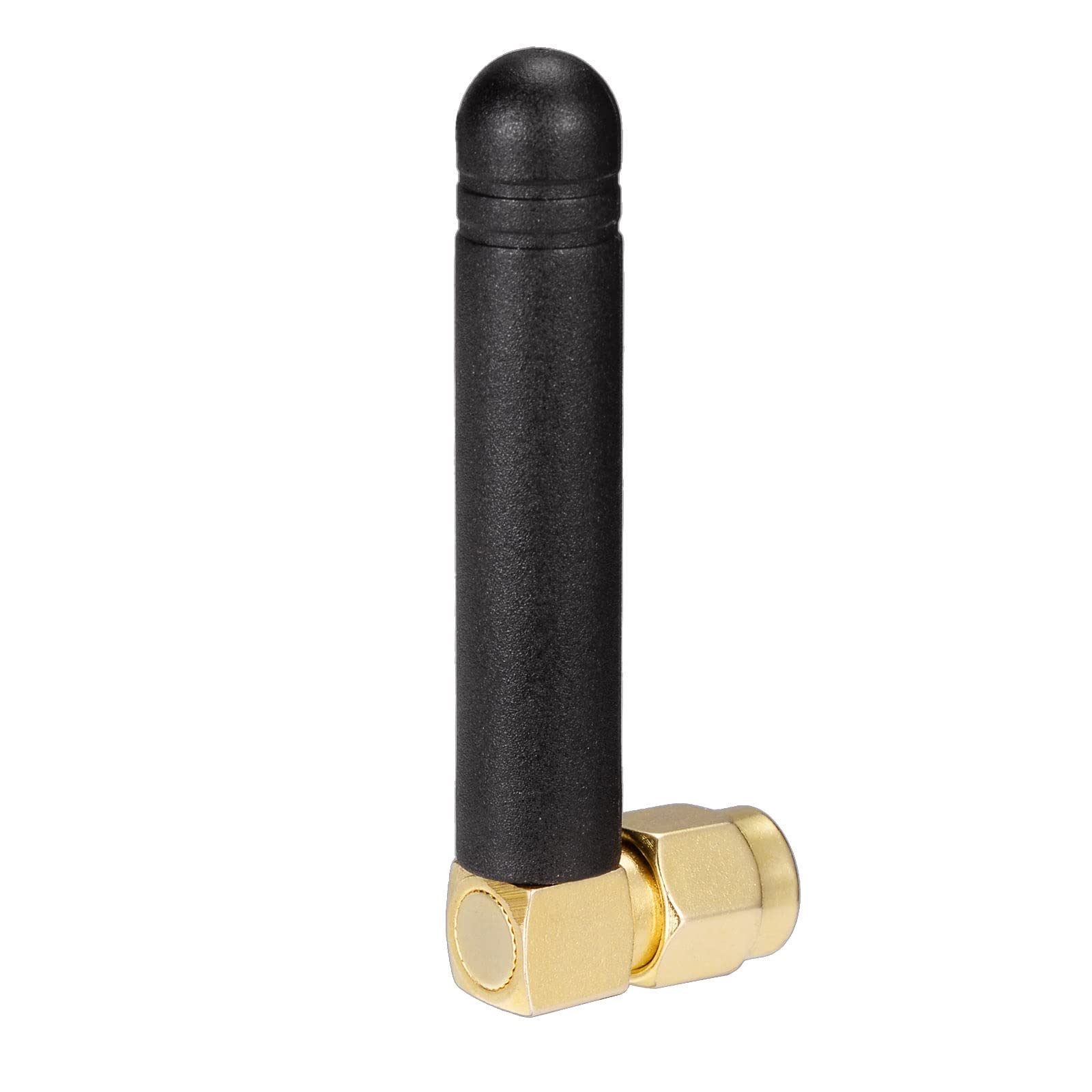 Bingfu 2-pack mini 90-degree right angle dual-band WiFi antennas with RP-SMA male connectors, black stubby design