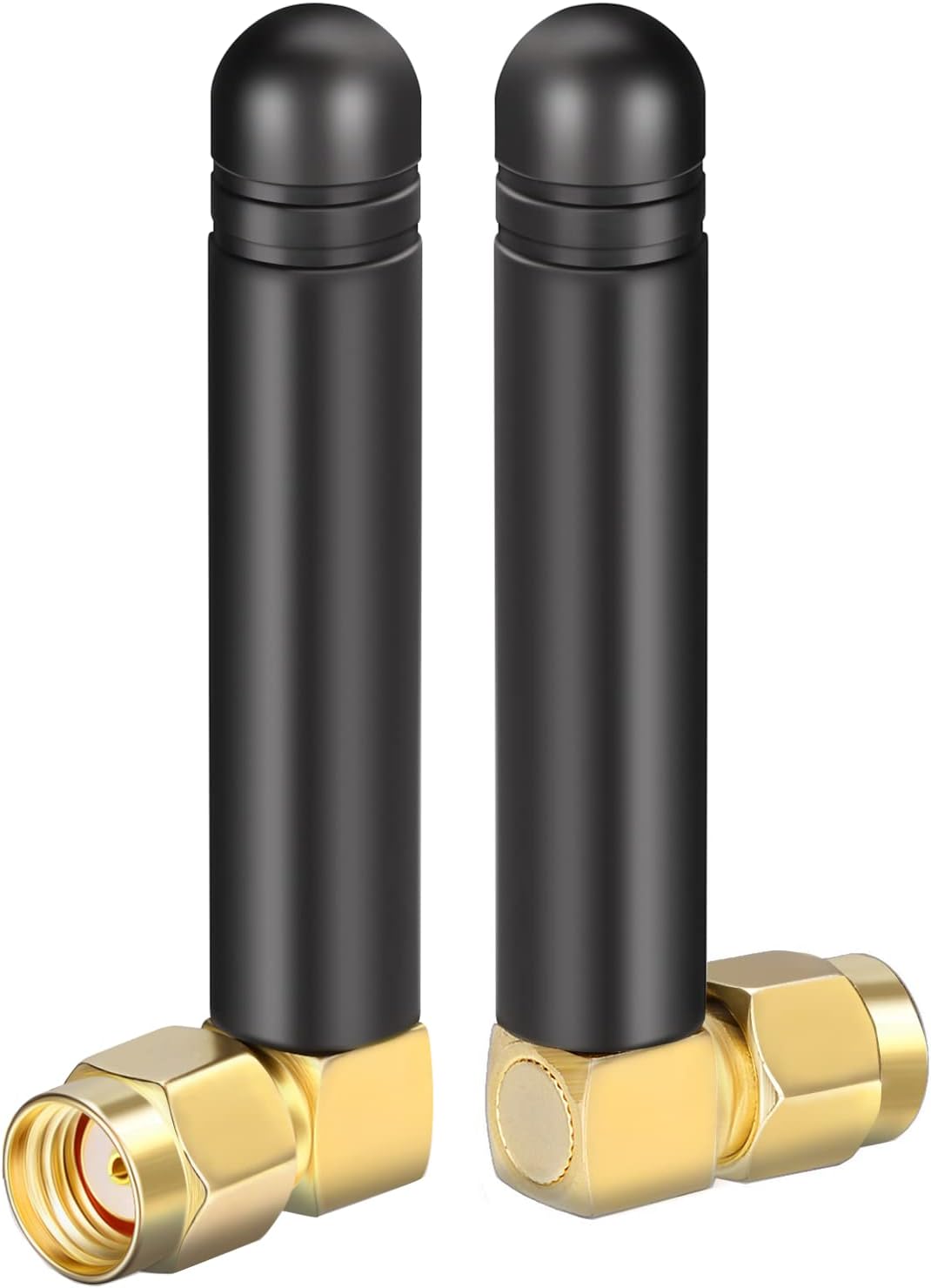 Bingfu 2-pack mini dual-band 2dBi WiFi antennas with 90-degree right angle RP-SMA male connectors