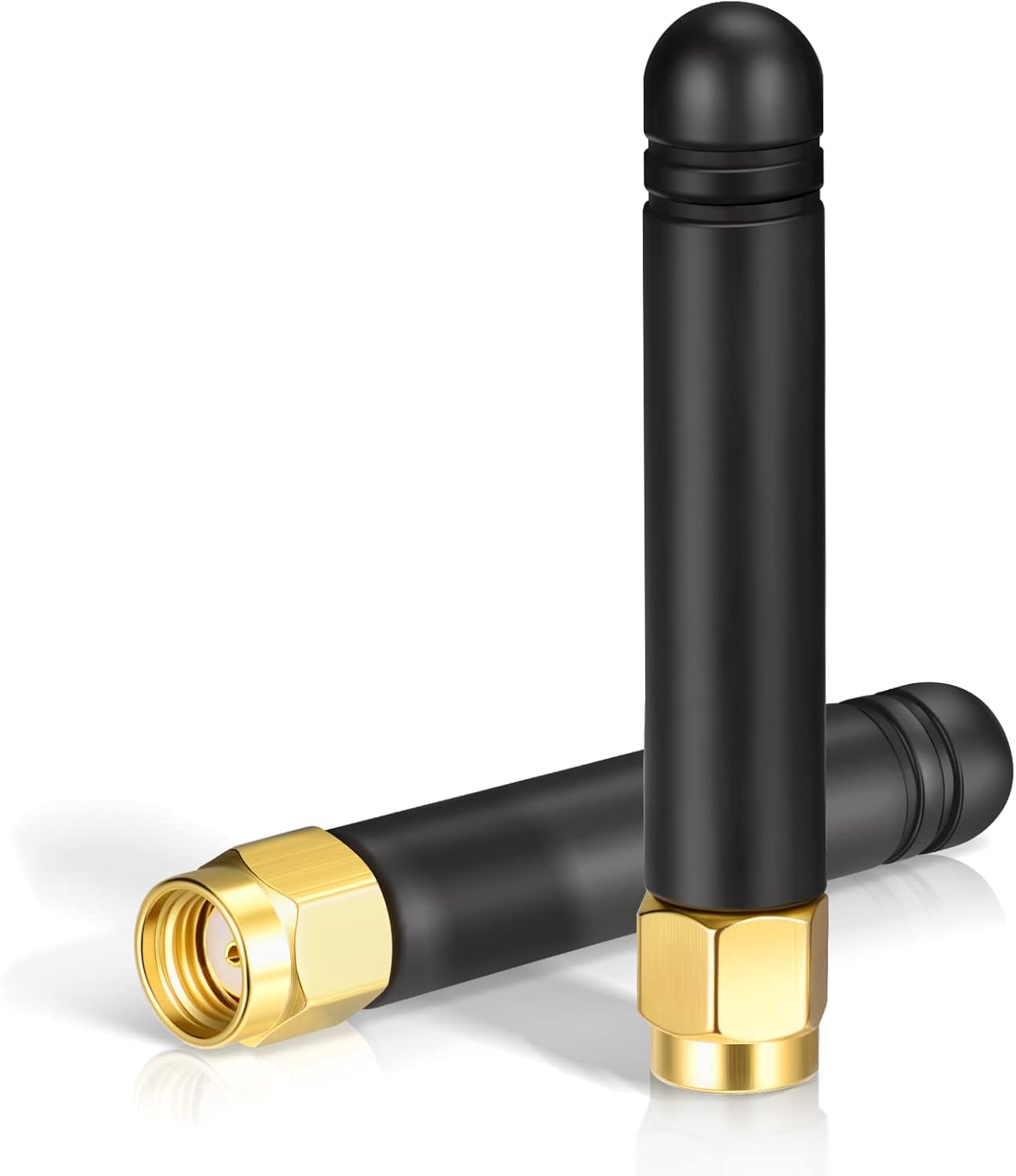 Bingfu 2-pack mini dual-band 2dBi WiFi stubby antennas with RP-SMA male connectors, ultra-compact design